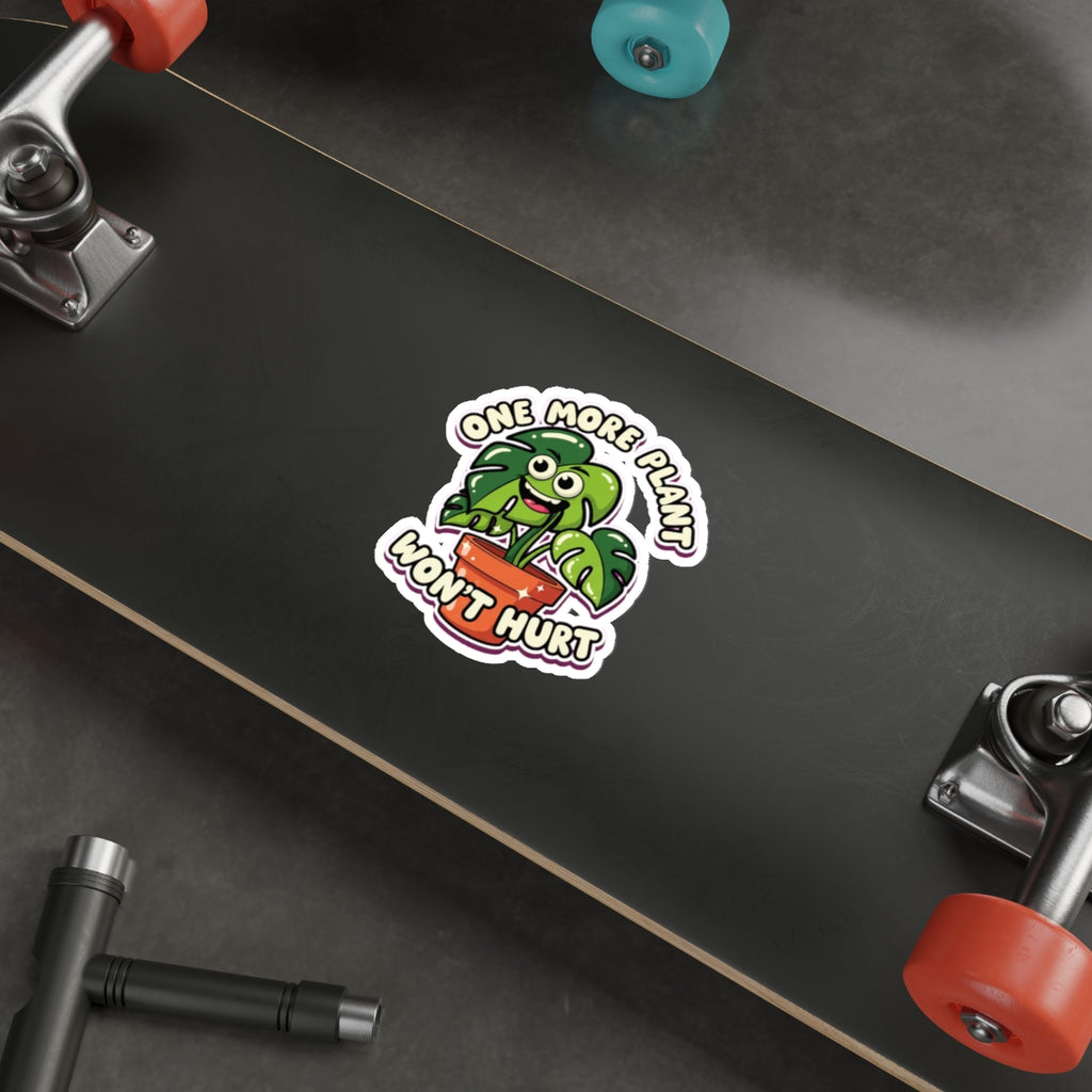 Funny Plant Mom Sticker | Googly Eye Monstera Plant Lover Die-Cut Decal