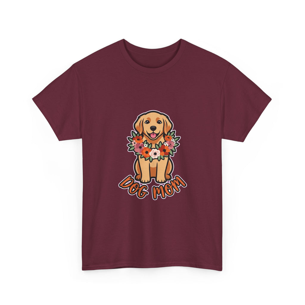Dog Mom T-Shirt | Golden Retriever Floral Wreath Unisex Tee