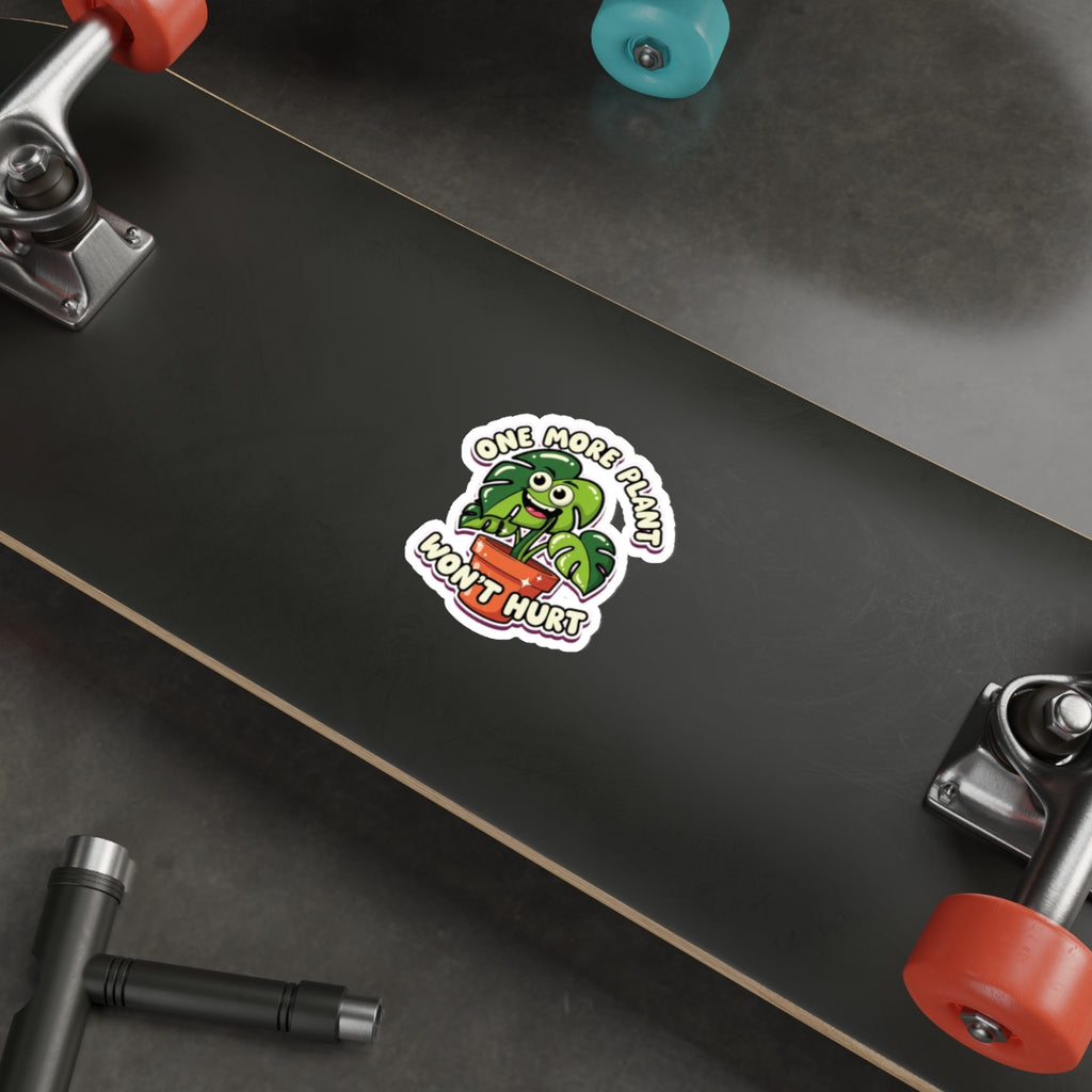 Funny Plant Mom Sticker | Googly Eye Monstera Plant Lover Die-Cut Decal