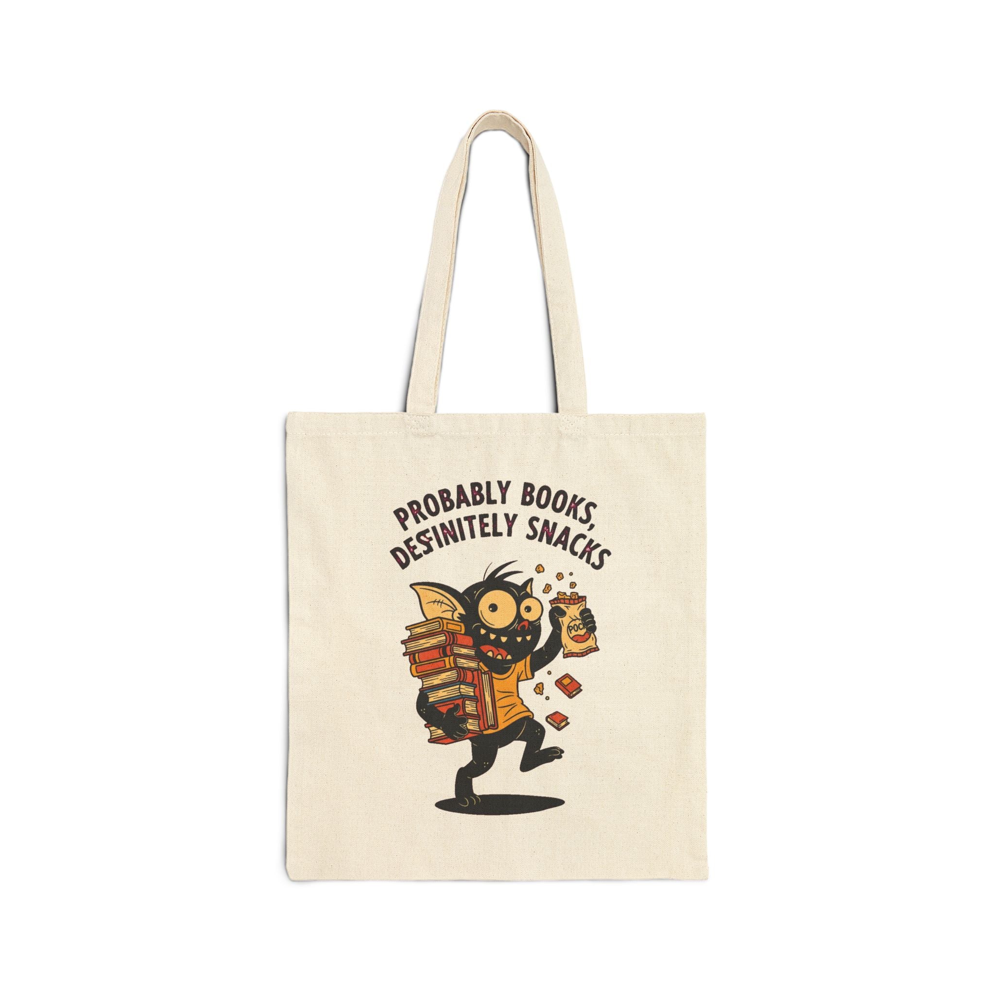 Bookworm Snack Goblin Tote Bag - Funny Book Lover Gift for Chaotic Readers