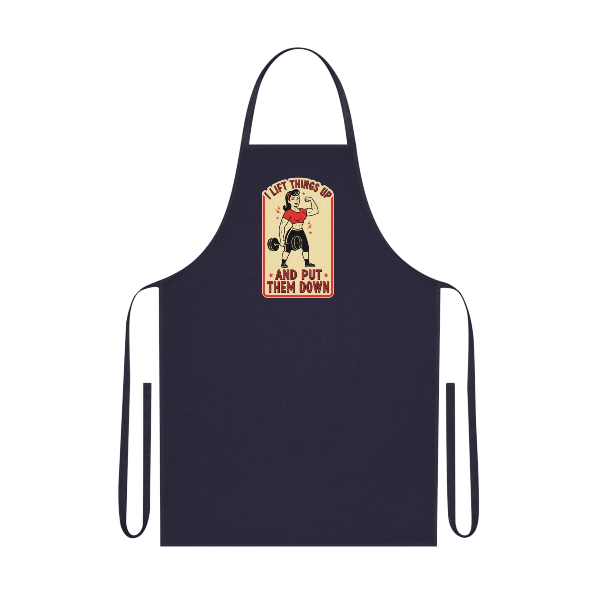 Funny Gym Girl Apron | Retro Weightlifting Dark Humor | Fitness Gift for Women