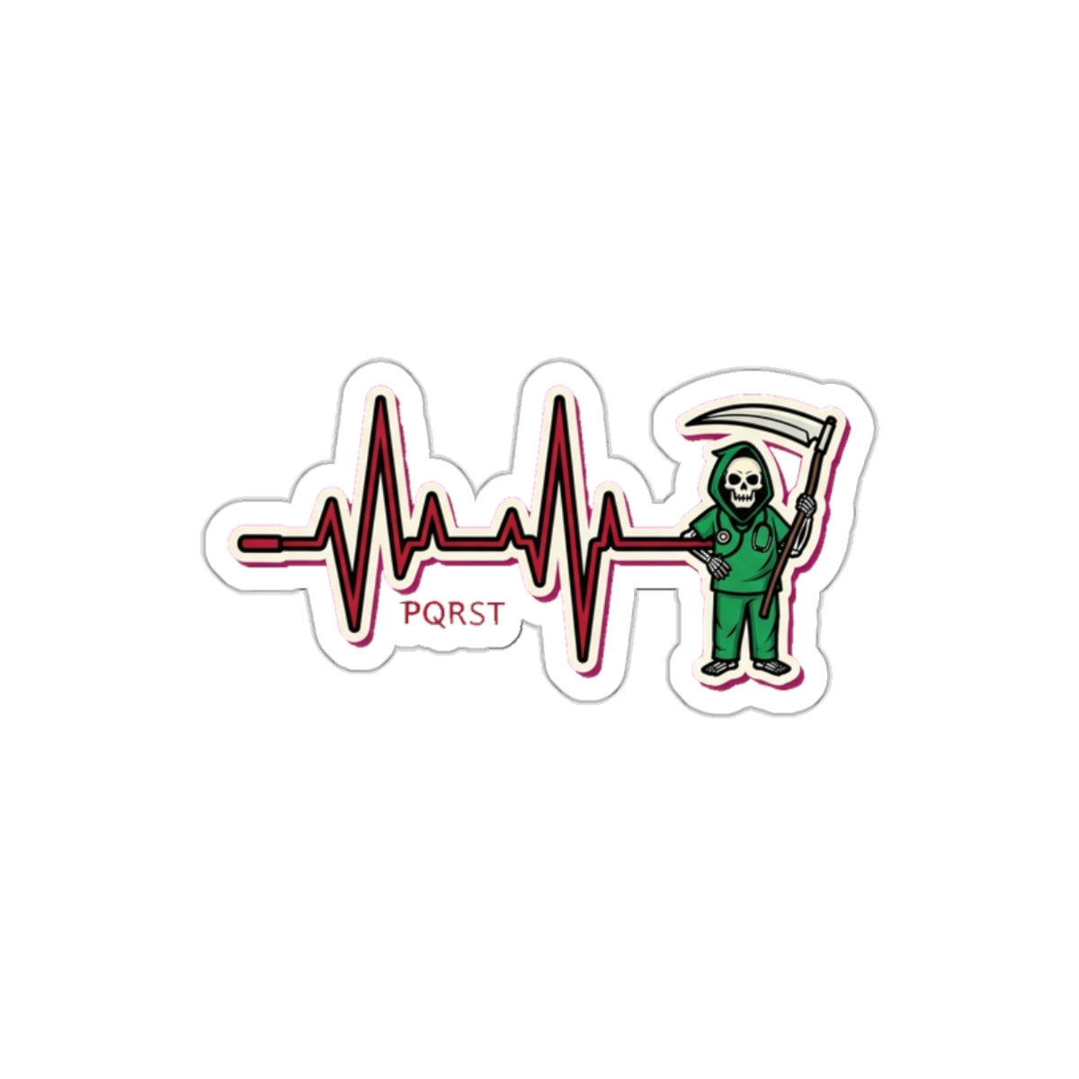 Cardiac Nurse Dark Humor EKG Die-Cut Sticker | ICU Nurse Gift