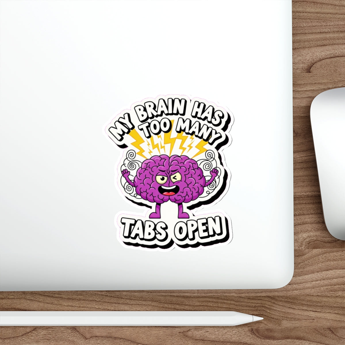 Frazzled Brain ADHD Sticker | Neurodiversity Humor Die-Cut Decal