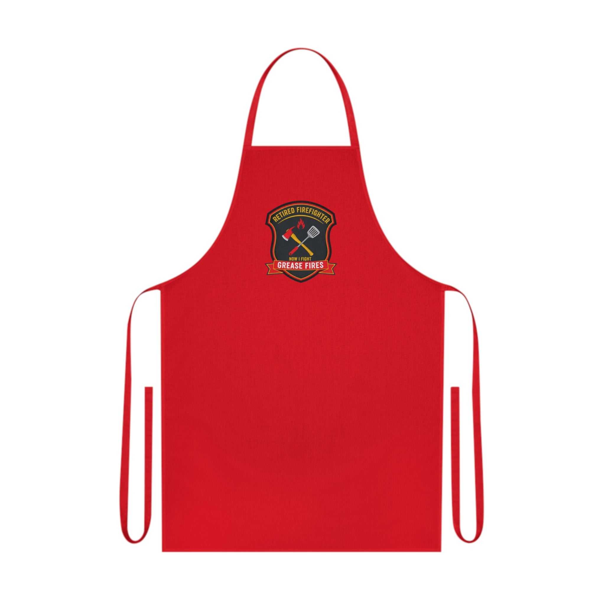 Retired Firefighter BBQ Dad Apron - Funny Fire Department Grill Master Gift