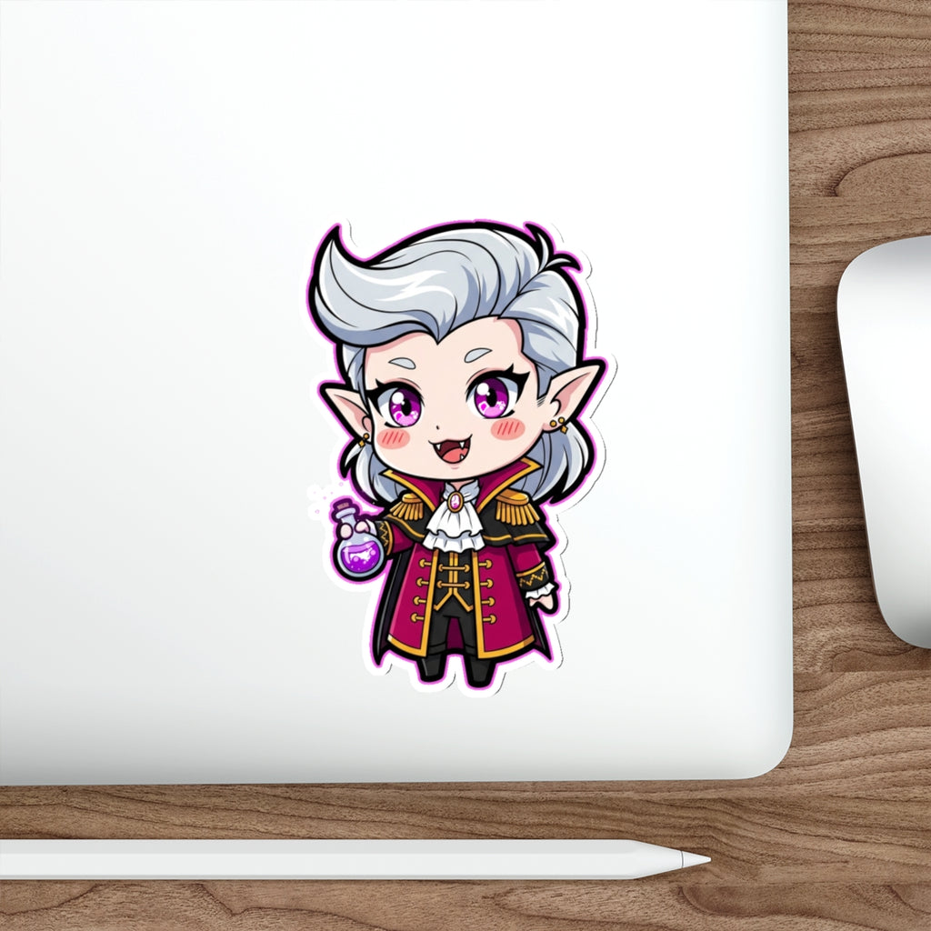 Goth Vampire Chibi Die-Cut Sticker | BG3 Fan Art | Gothic Fantasy