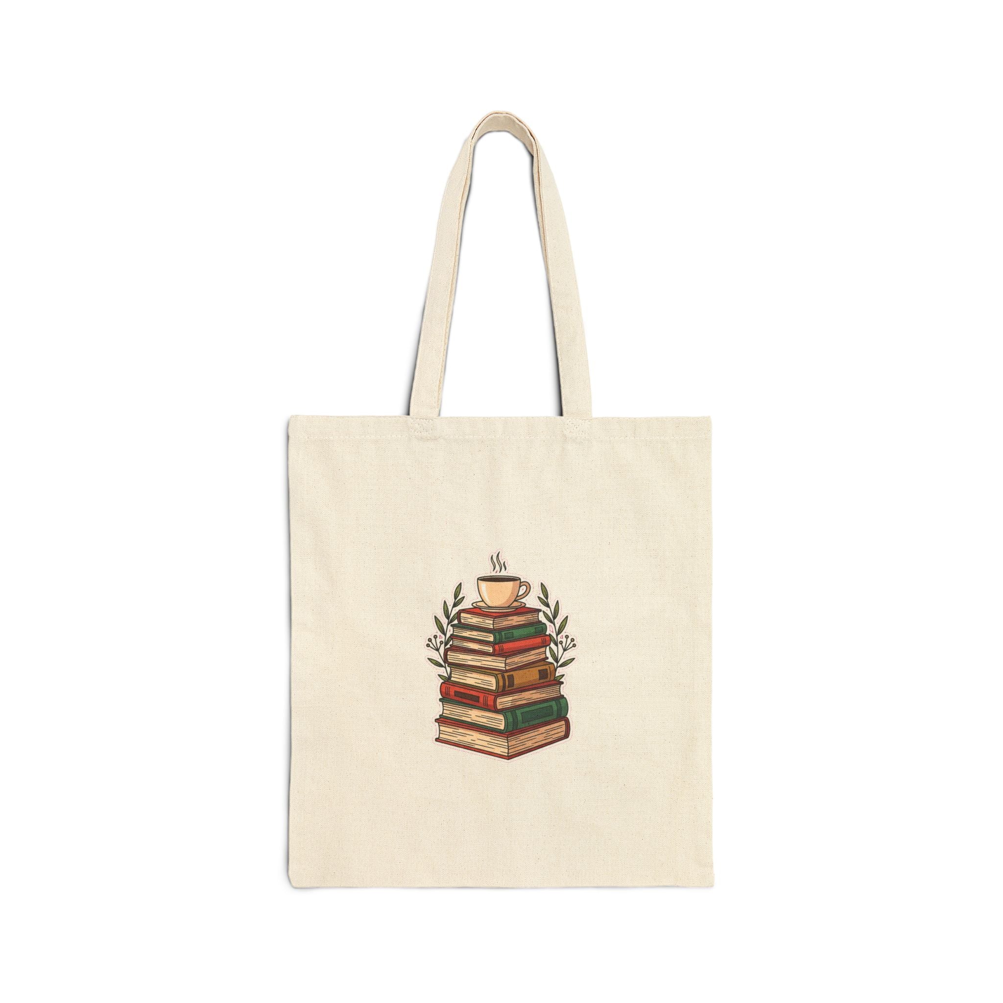 Book Lover Tote Bag - Bookish Coffee & Books Design, Librarian Gift
