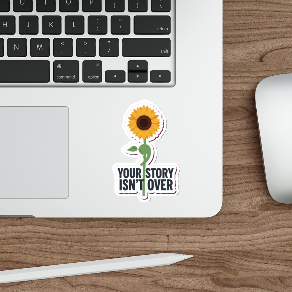 Semicolon Sunflower Mental Health Awareness Die-Cut Sticker | Suicide Prevention