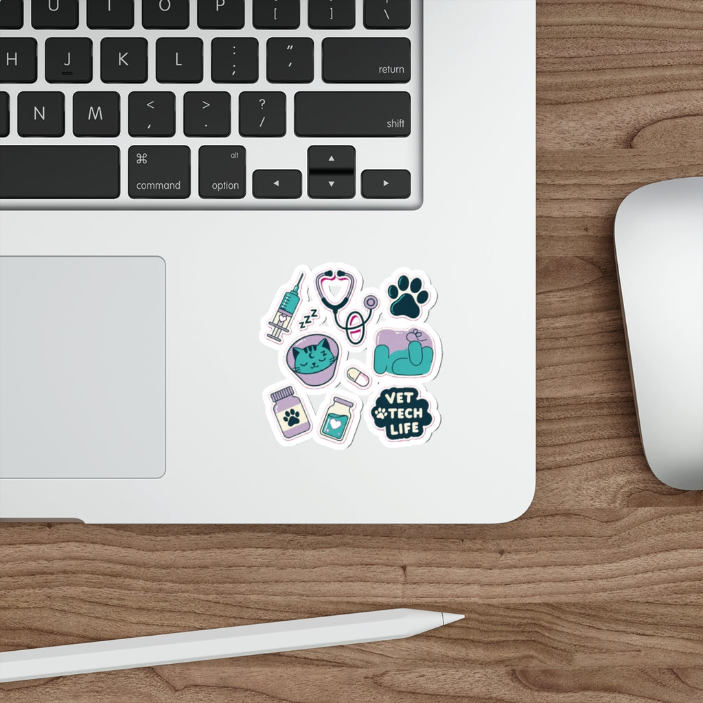 Vet Tech Sticker Pack | Kawaii Veterinary Professional Die-Cut Stickers