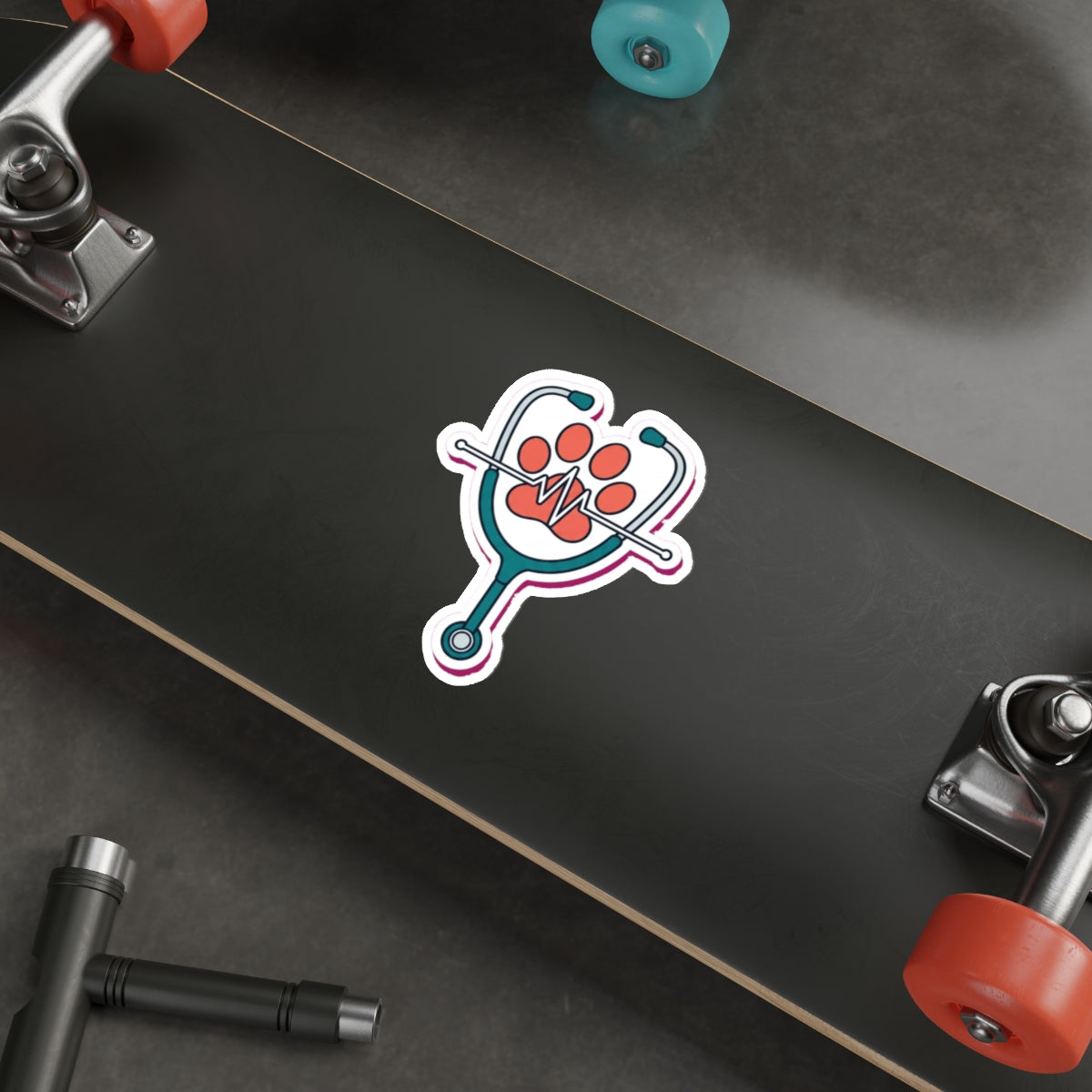 Vet Tech Pride Die-Cut Sticker | Veterinary Technician Gift | Stethoscope Paw Print