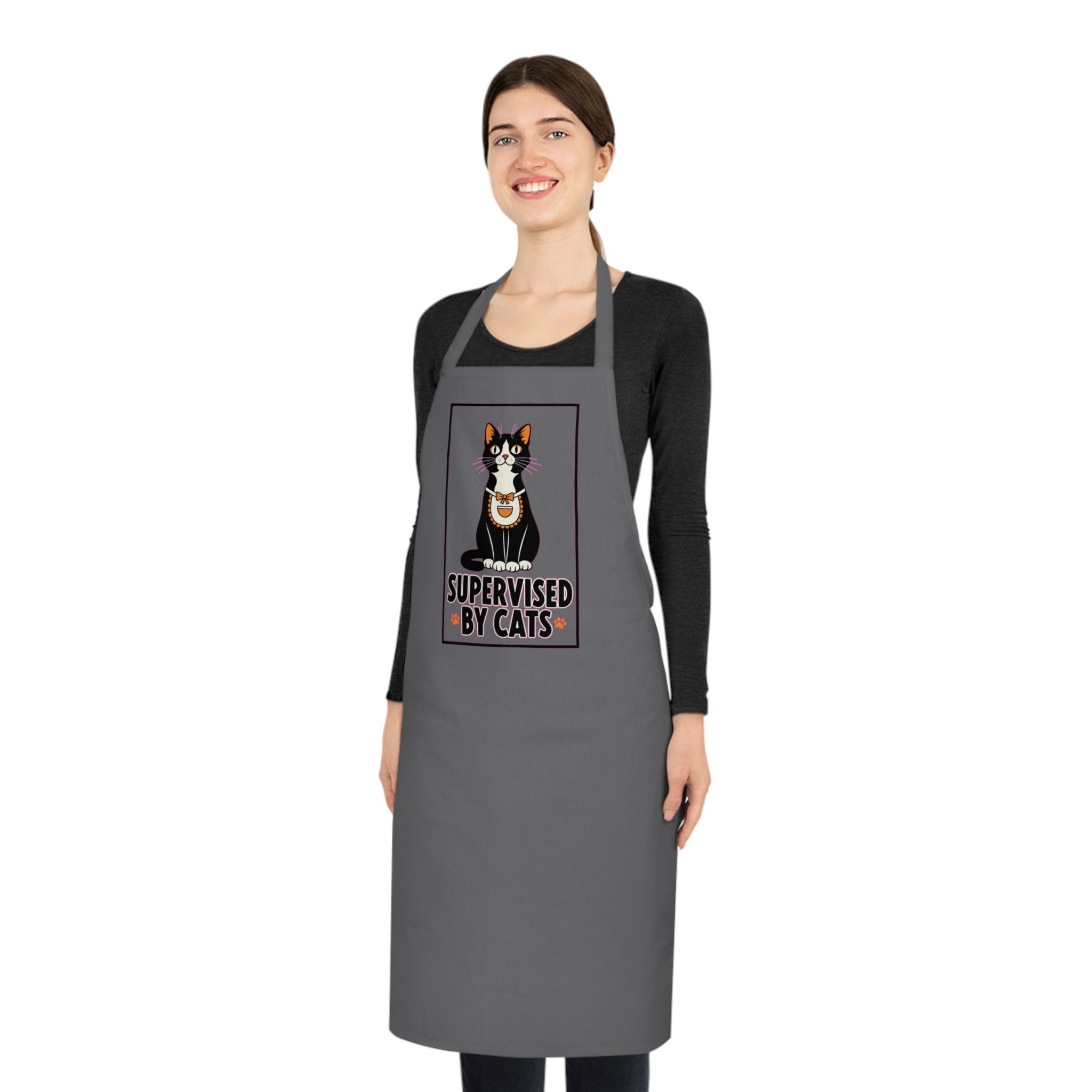 Funny Cat Lady Apron - Retro Black Cat Kitchen Gift for Cat Moms