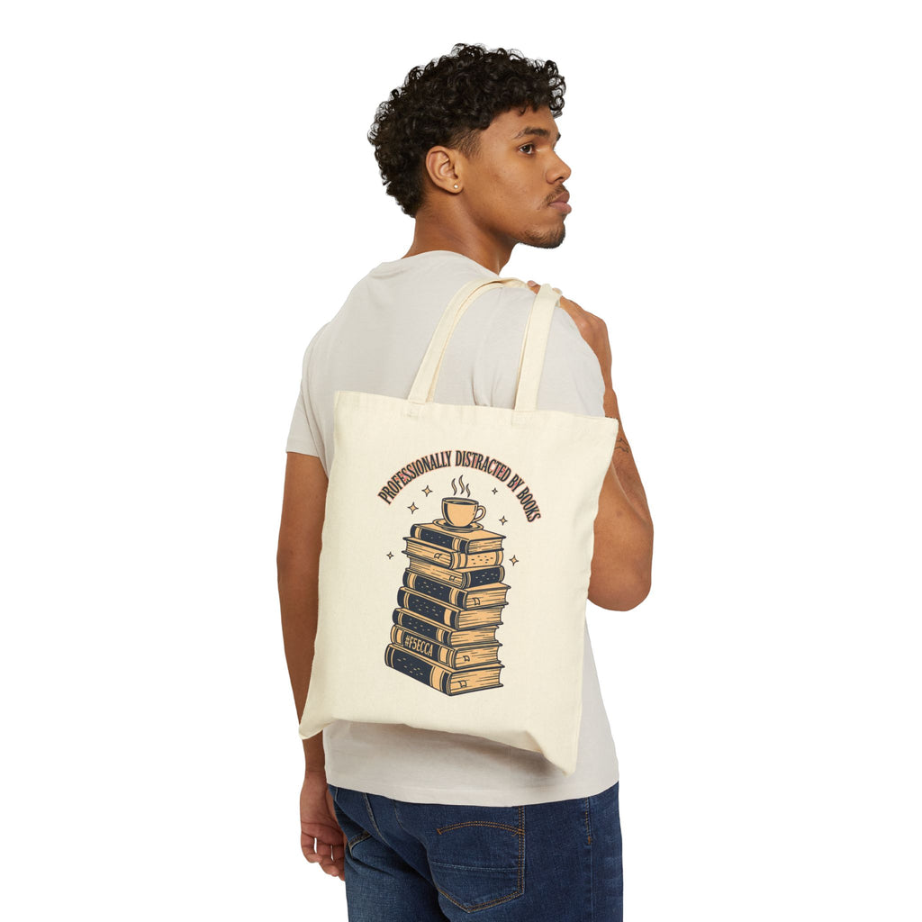 Book Lover Tote Bag | Retro Bookworm Reader Bag with Coffee Cup Design