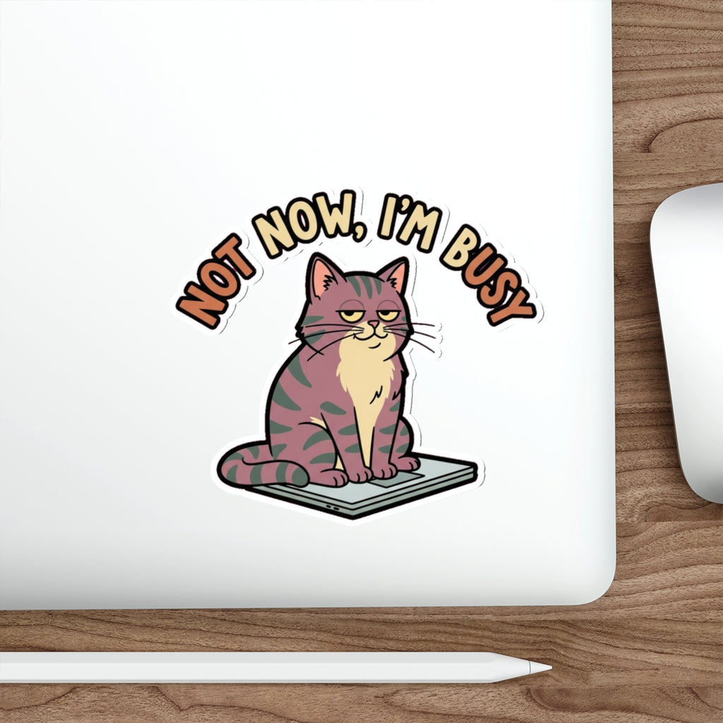 Sarcastic Cat Mom Sticker | Funny Laptop Decal | Retro Cat Lady Vinyl Sticker