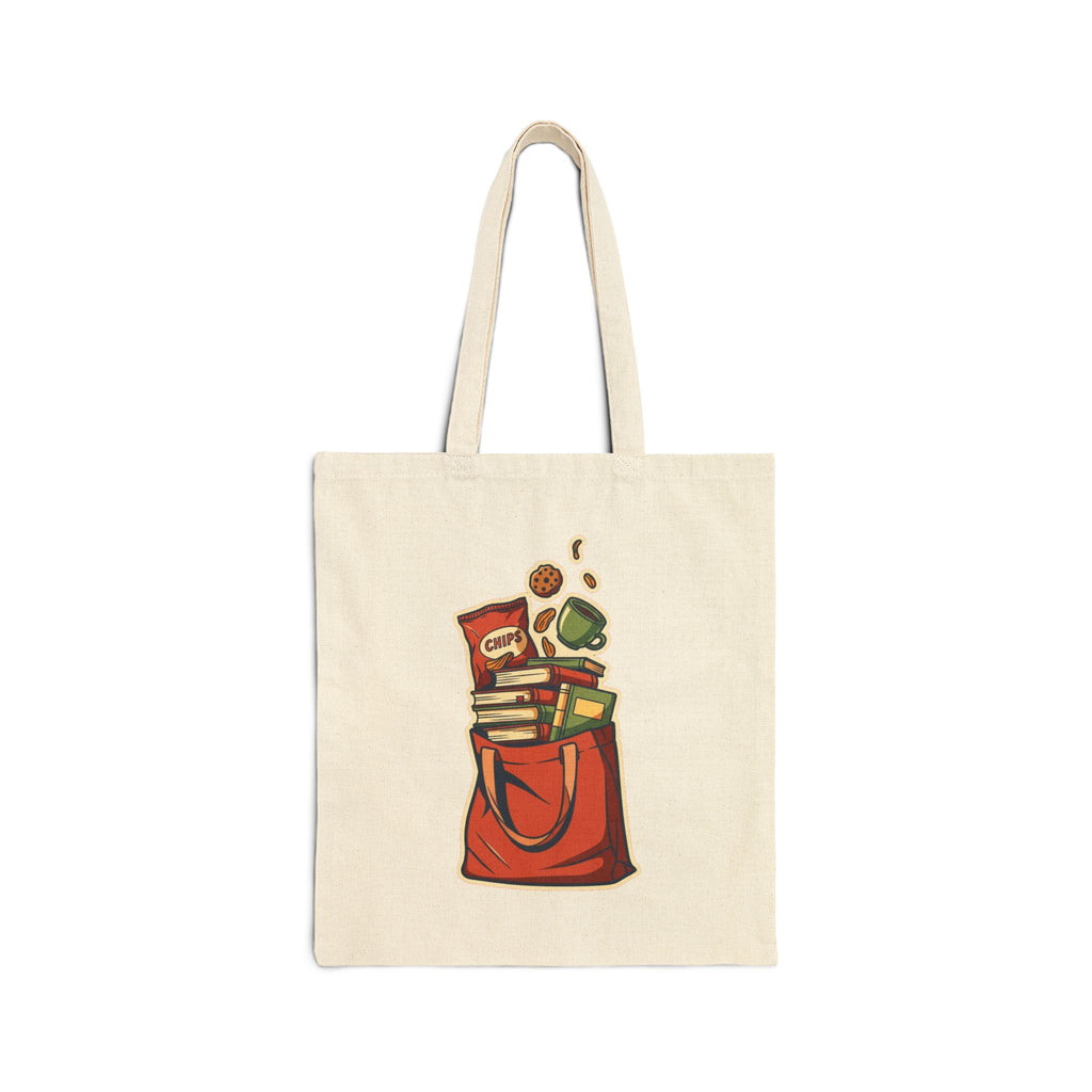 Bookworm Snack Hoarder Tote Bag | Funny Book Lover Gift | Library Bag