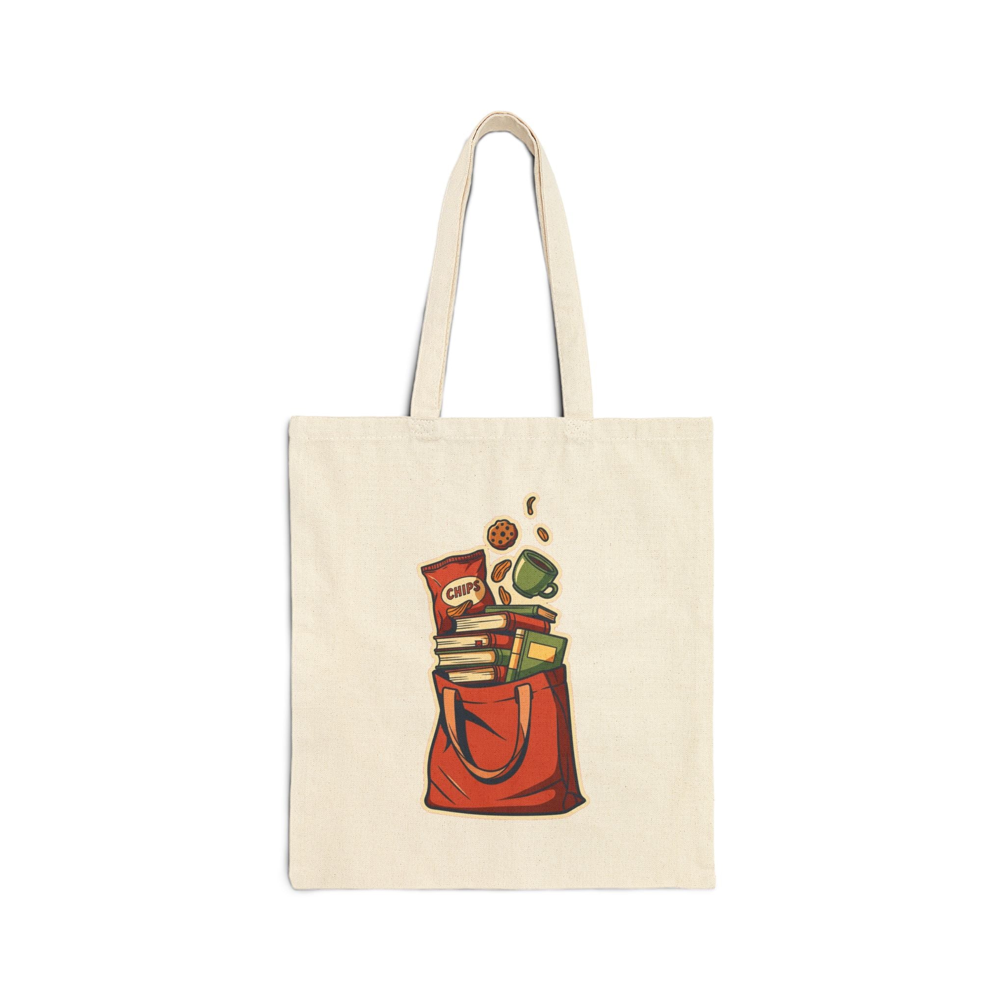 Bookworm Snack Hoarder Tote Bag | Funny Book Lover Gift | Library Bag