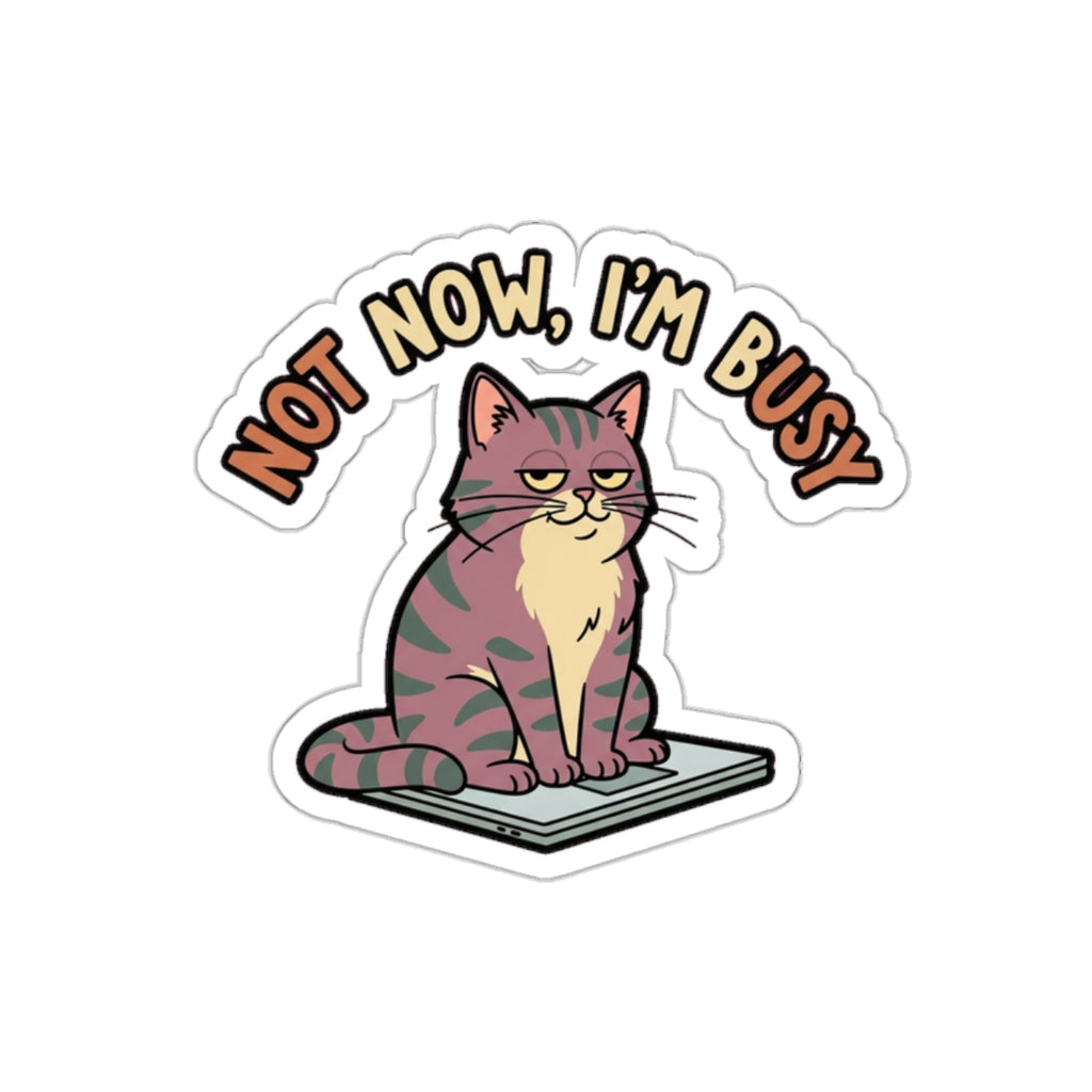 Sarcastic Cat Mom Sticker | Funny Laptop Decal | Retro Cat Lady Vinyl Sticker