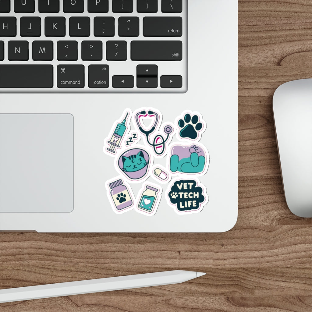 Vet Tech Sticker Pack | Kawaii Veterinary Professional Die-Cut Stickers