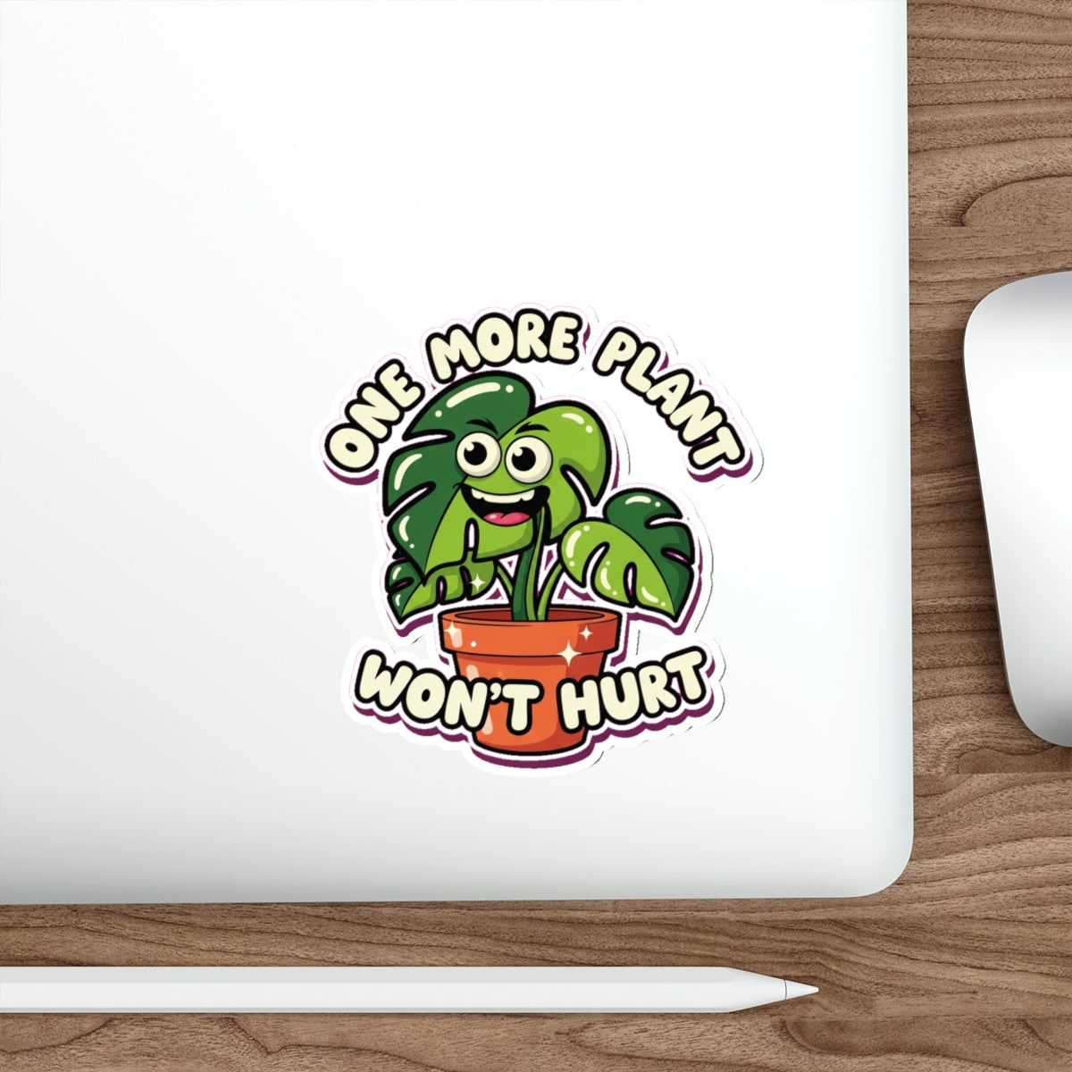 Funny Plant Mom Sticker | Googly Eye Monstera Plant Lover Die-Cut Decal