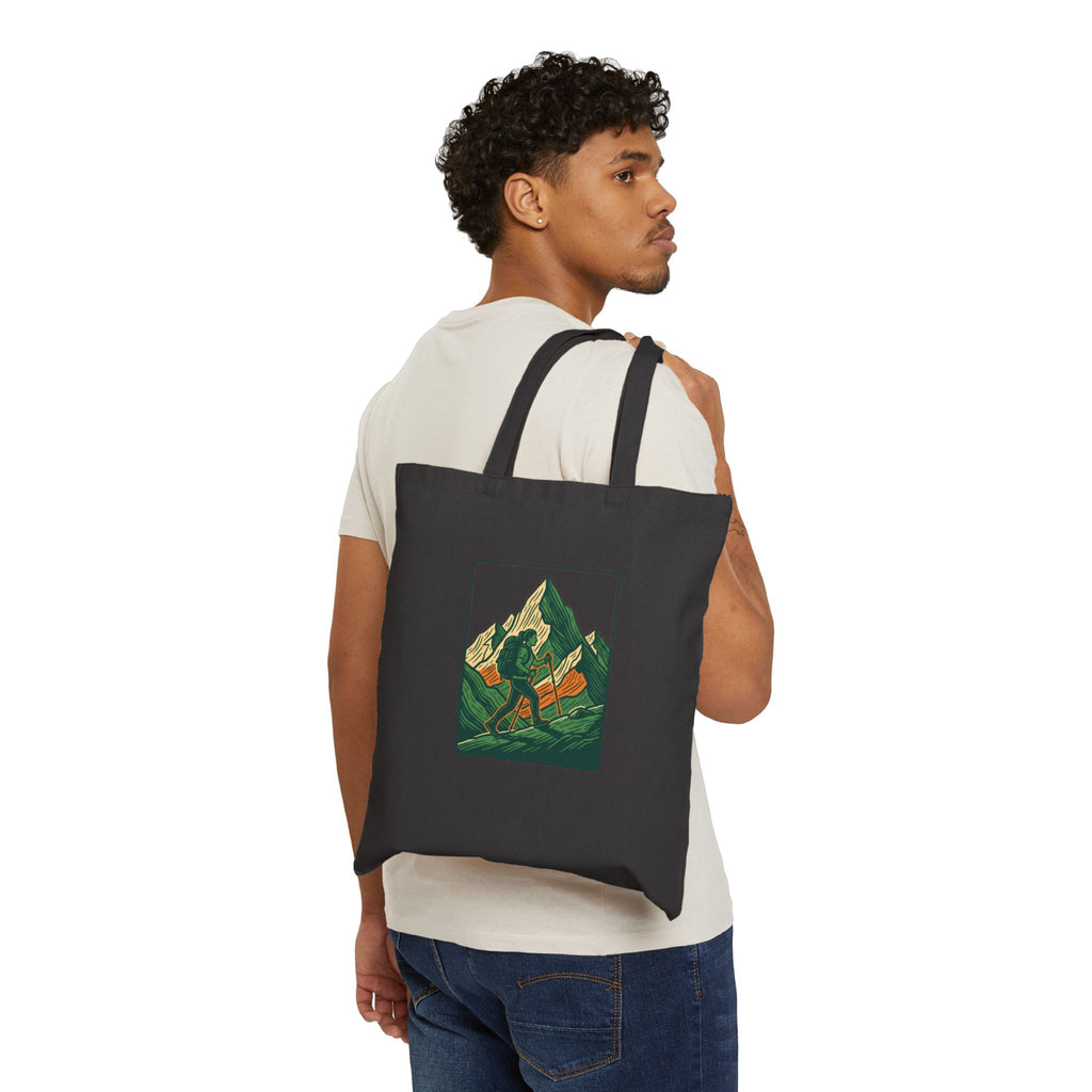 Hiking Tote Bag Women | Bold Vintage Woodcut Adventure Bag | Trail Life