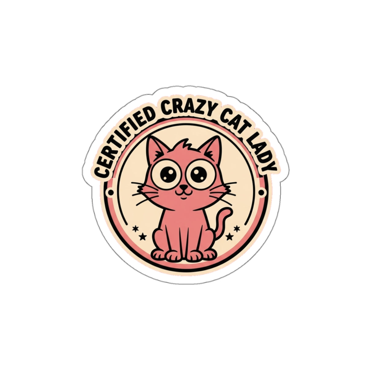 Crazy Cat Lady Certified Sticker | Retro 70s Cat Mom Vinyl Decal
