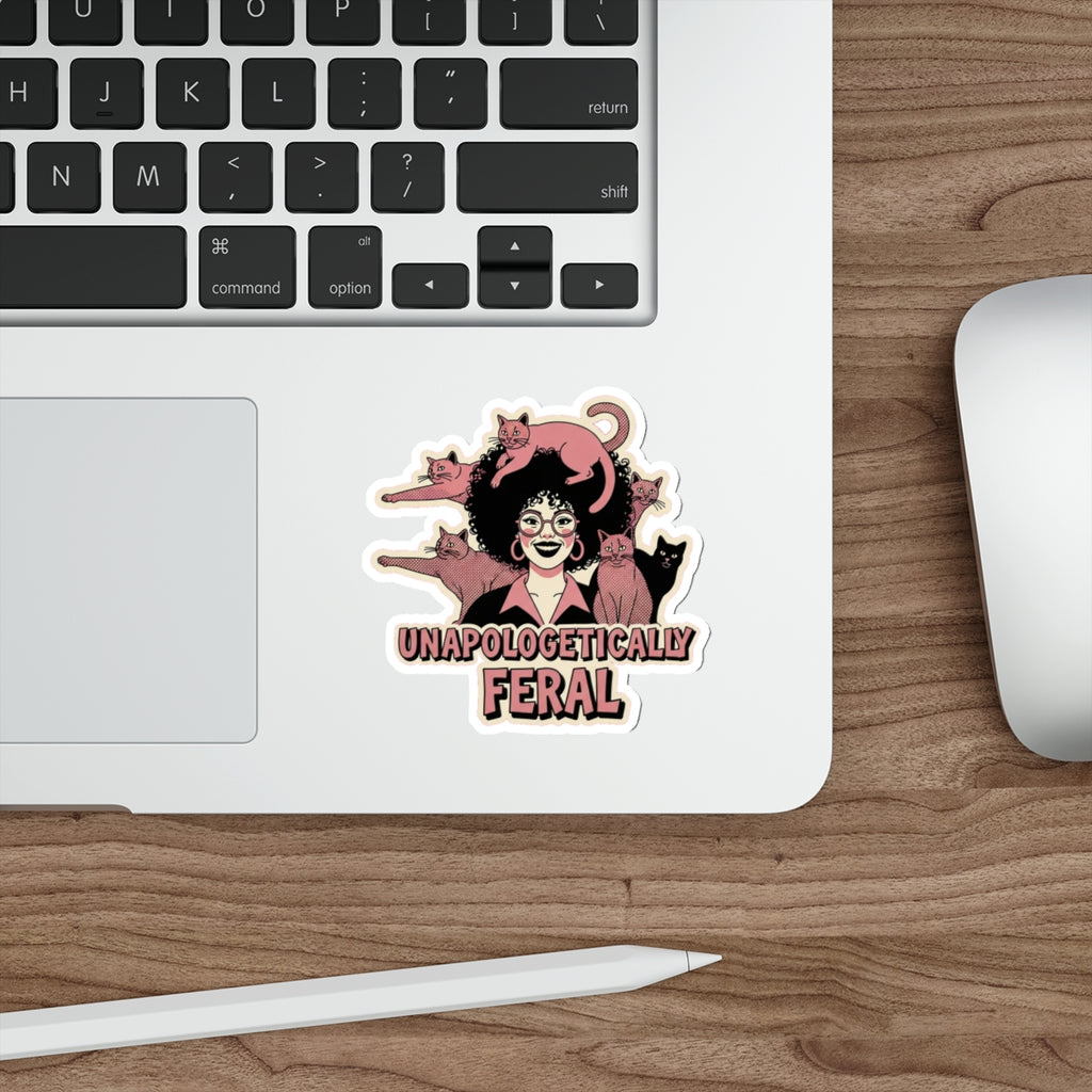 Crazy Cat Lady Unapologetic Die-Cut Sticker | Funny Cat Mom Vinyl Decal