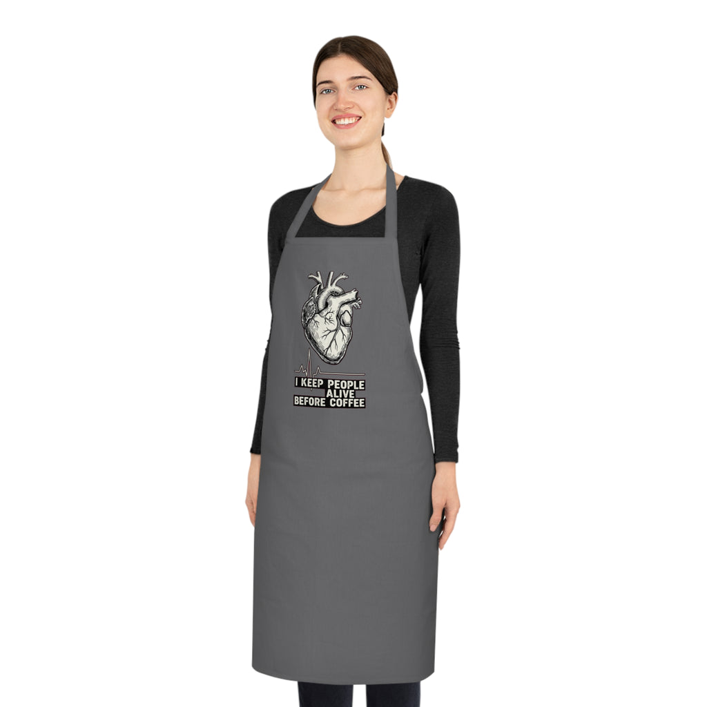 ICU Nurse Apron | Dark Humor Medical Heart Graphic | Critical Care Gift