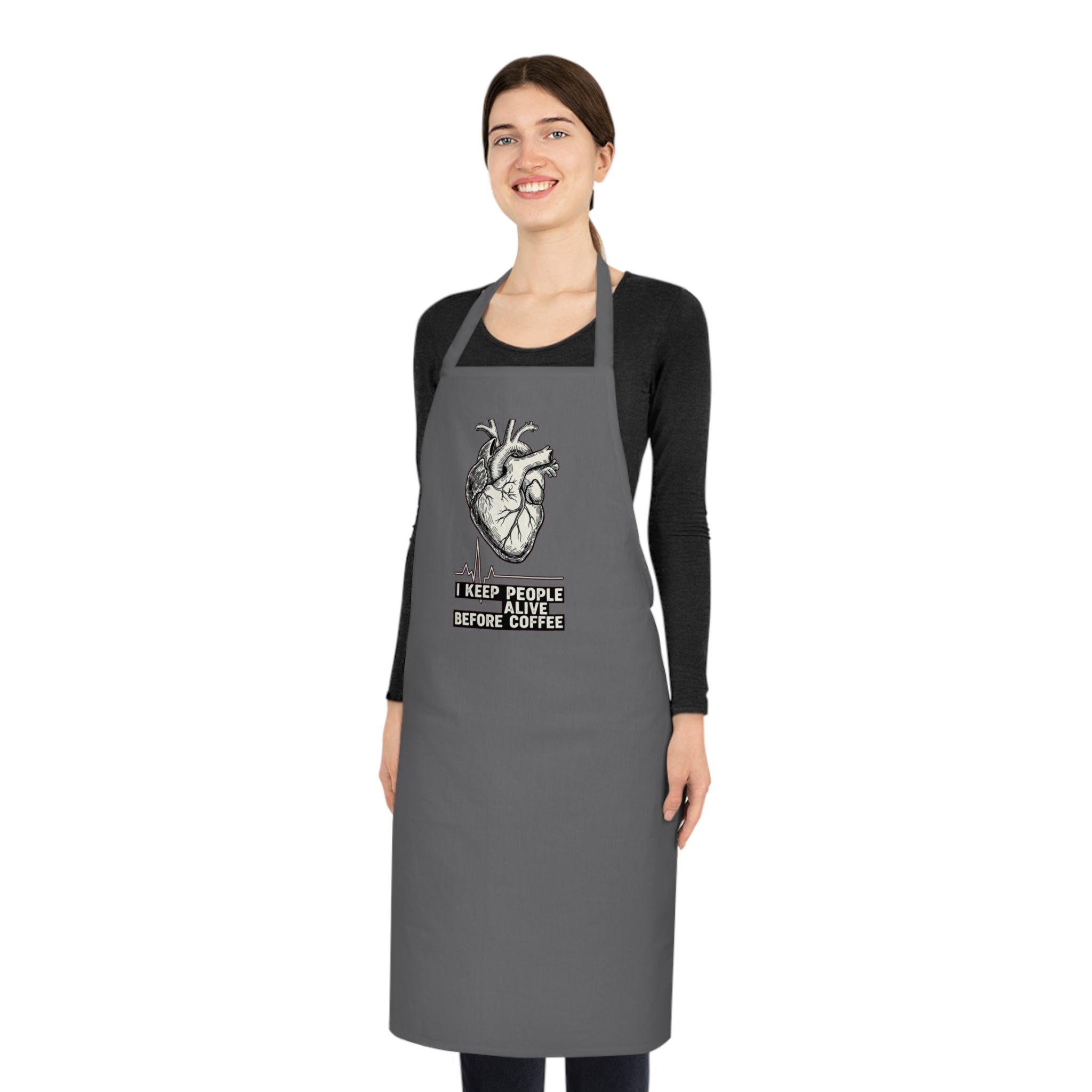 ICU Nurse Apron | Dark Humor Medical Heart Graphic | Critical Care Gift