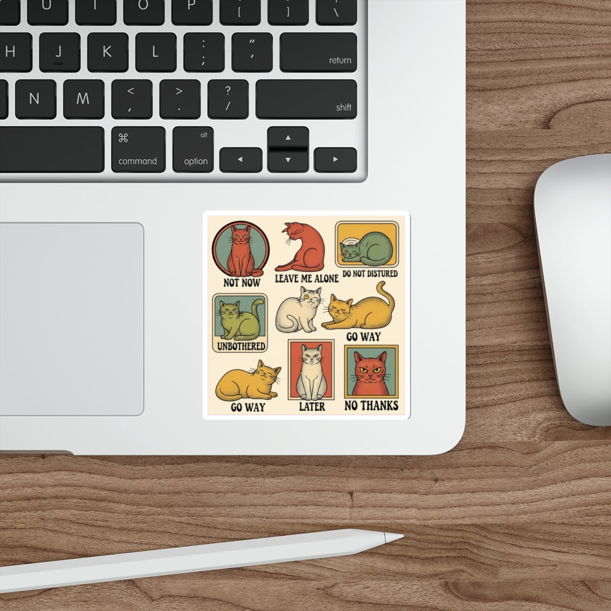 Crazy Cat Lady Sticker Pack | Vintage 70s Retro Cat Decals | 7-Piece Vinyl Sticker Sheet