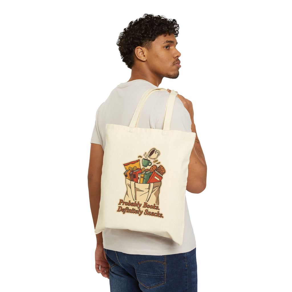 Funny Book Tote Bag for Readers & Snack Addicts - Bookworm Gift
