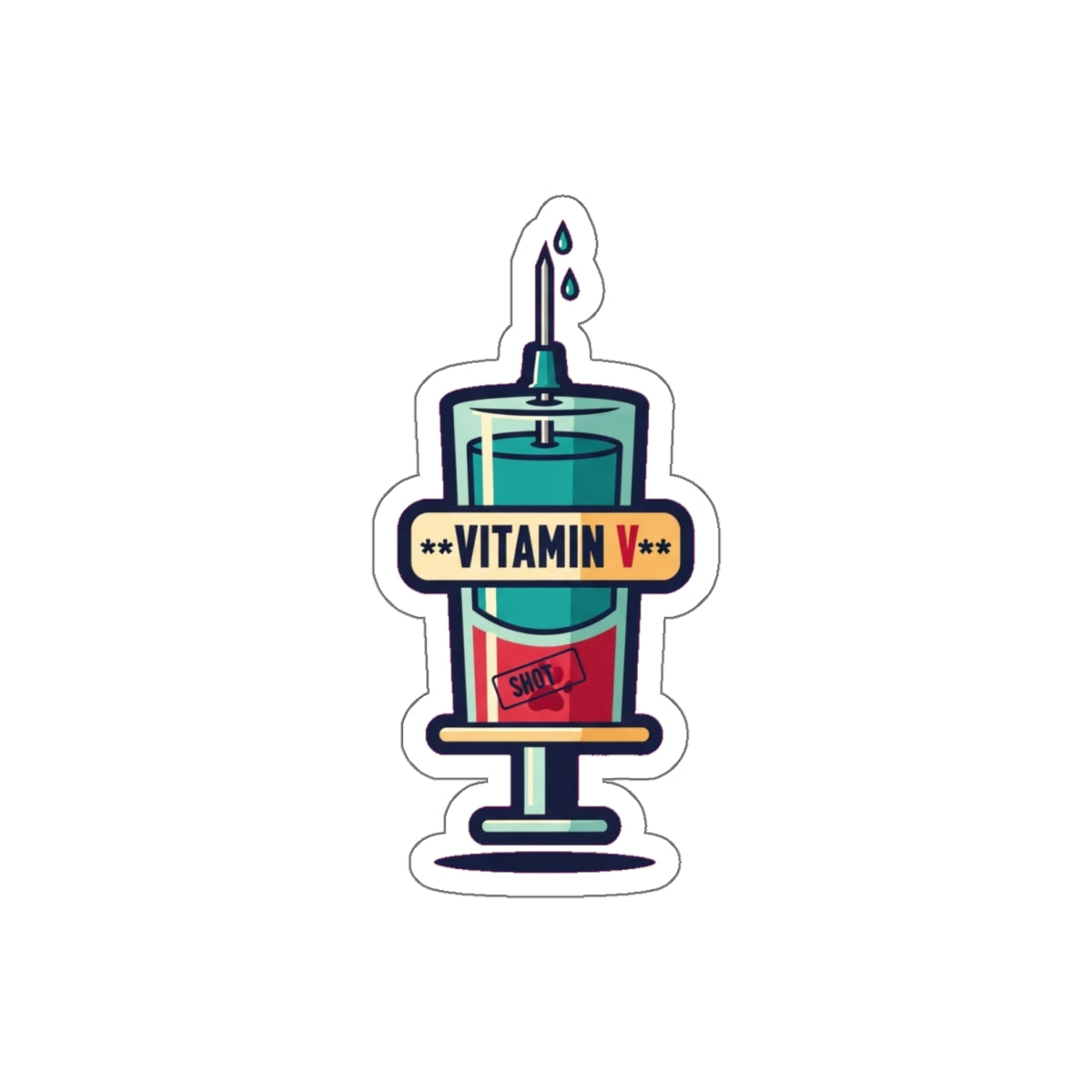 Funny Vet Tech Sticker | 'Vitamin V' Dark Humor Veterinary Decal