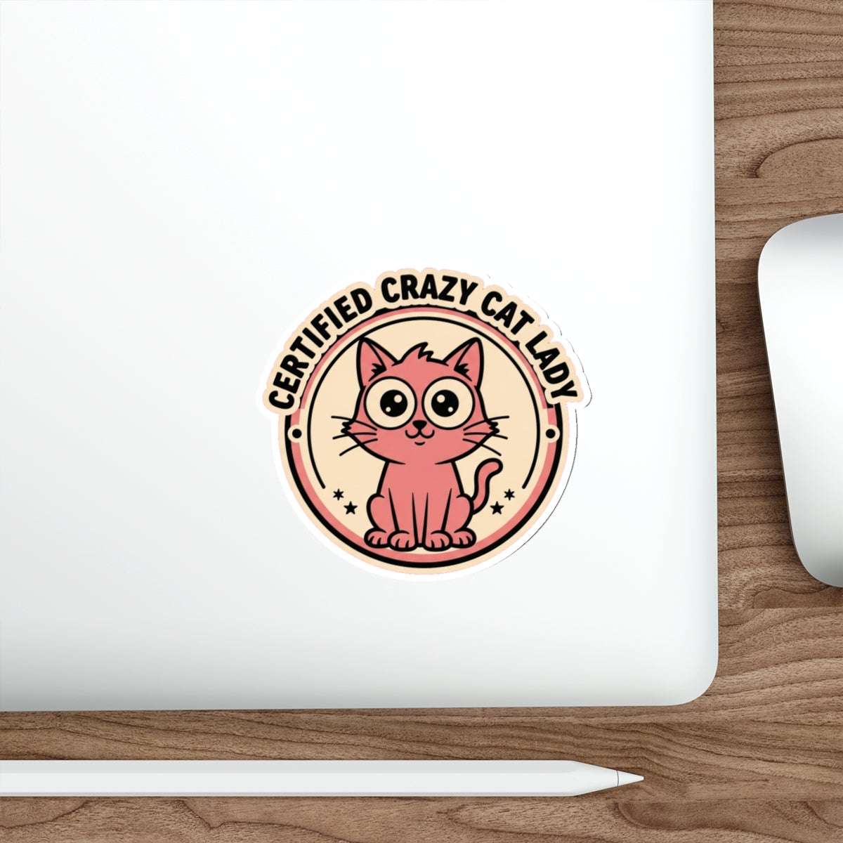 Crazy Cat Lady Certified Sticker | Retro 70s Cat Mom Vinyl Decal