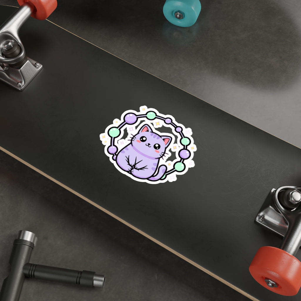 Serotonin Booster Cat Mom Die-Cut Sticker | Funny Mental Health Kawaii Cat