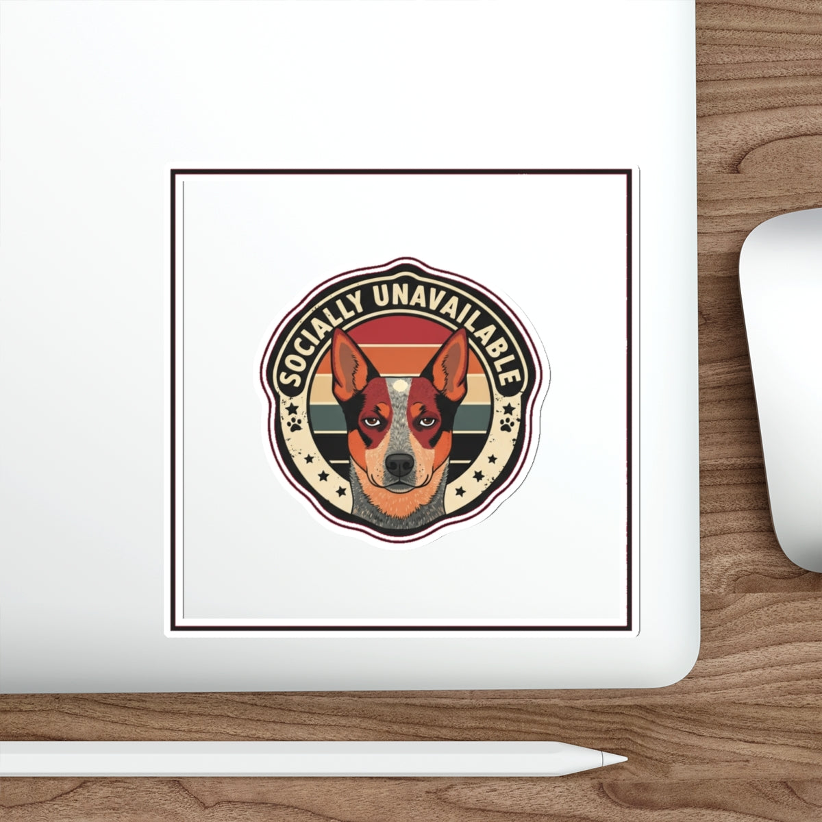Anti-Social Dog Mom Red Heeler Sticker | Funny Australian Cattle Dog Decal