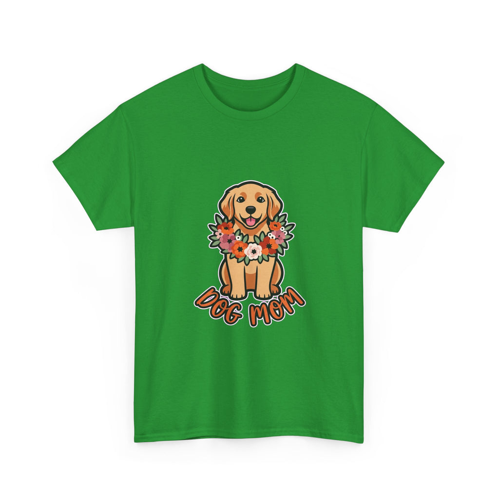 Dog Mom T-Shirt | Golden Retriever Floral Wreath Unisex Tee