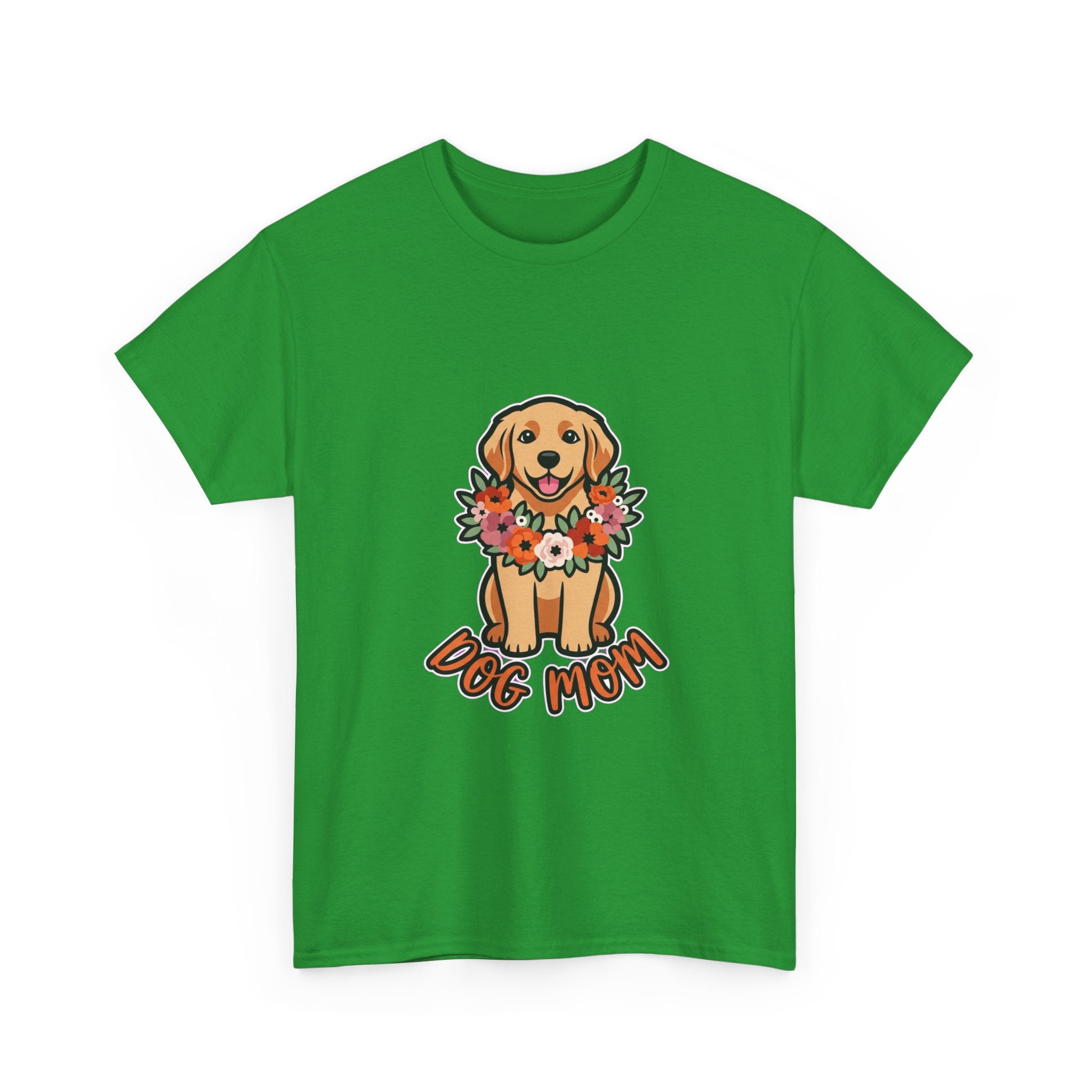 Dog Mom T-Shirt | Golden Retriever Floral Wreath Unisex Tee