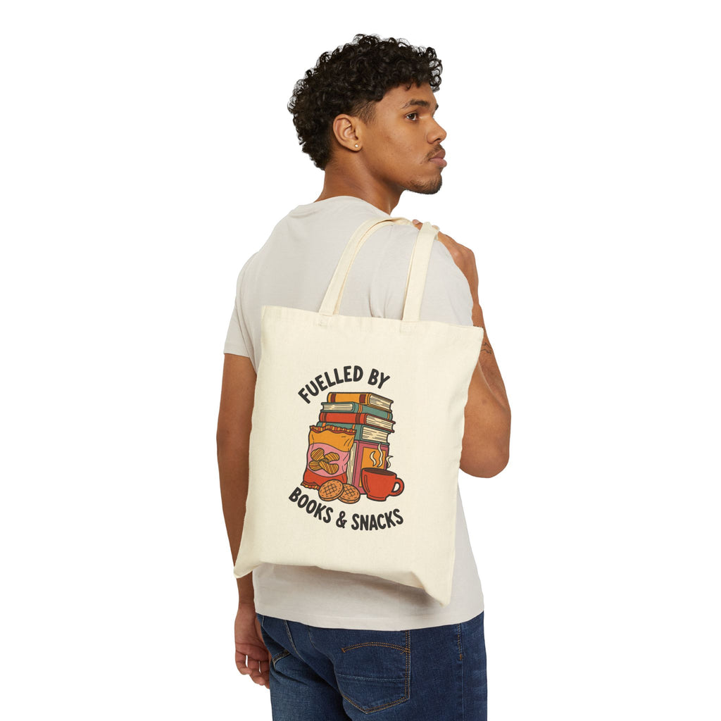 Book Lover Snack Addict Tote Bag - Retro Bookworm Gift