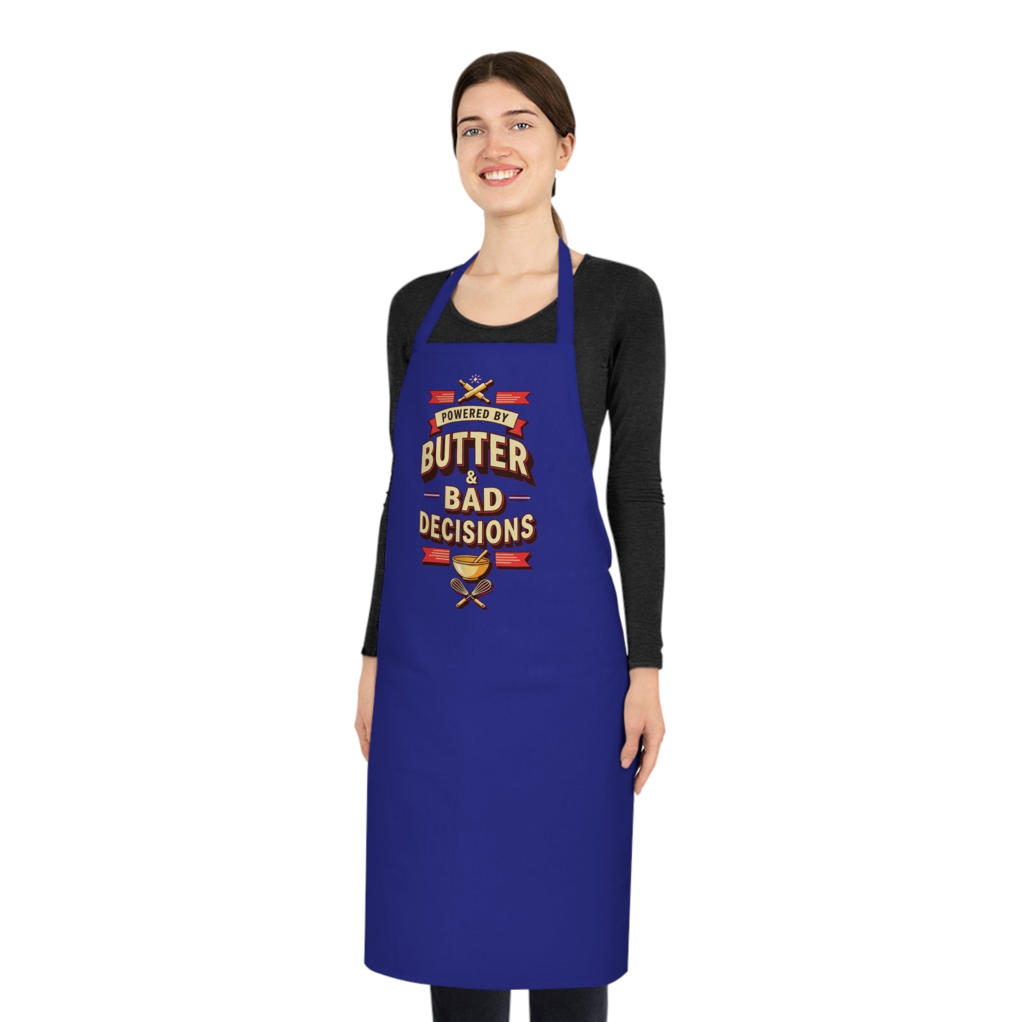 Funny Baking Apron Women - Powered by Butter & Bad Decisions - Baker Gift