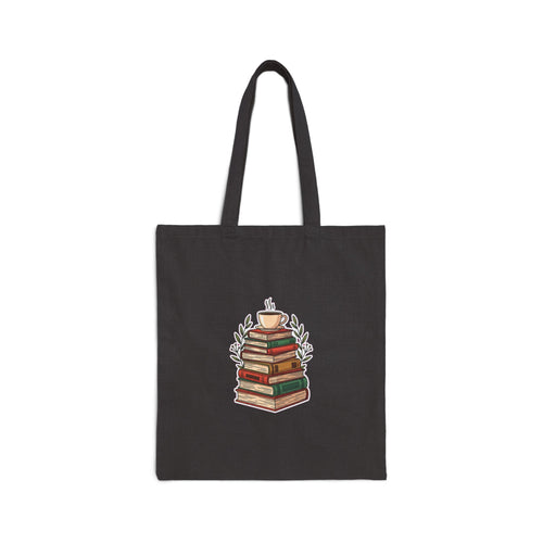 Book Lover Tote Bag - Bookish Coffee & Books Design, Librarian Gift