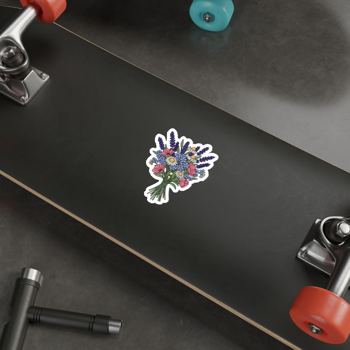 Mental Health Warrior Floral Sticker | Semicolon Anxiety Therapy Decal