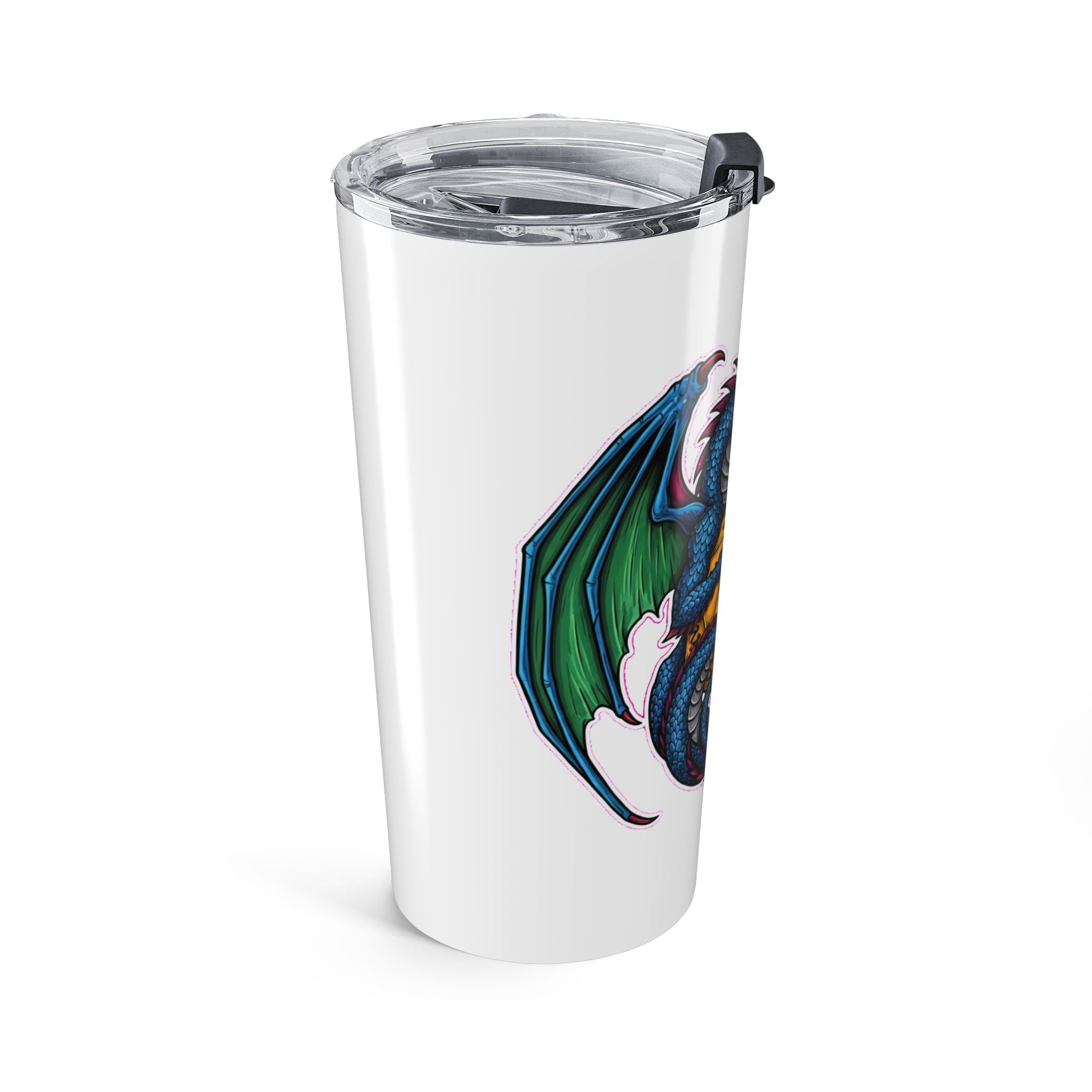 D&D Dragon & D20 Tumbler | Fantasy RPG Coffee Cup | Dungeons Dragons Gift