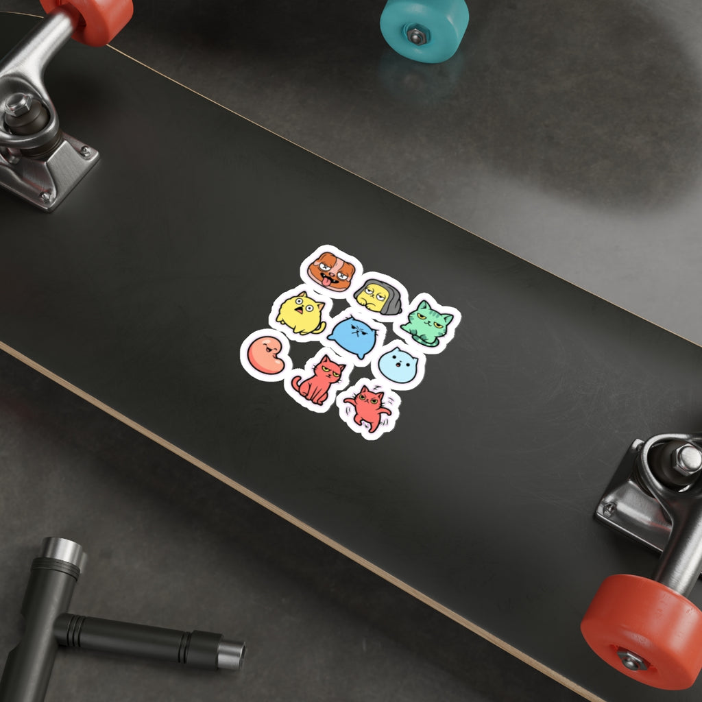 Cat Meme Sticker Pack | 8 Funny Cat Stickers | Waterproof Laptop Decals