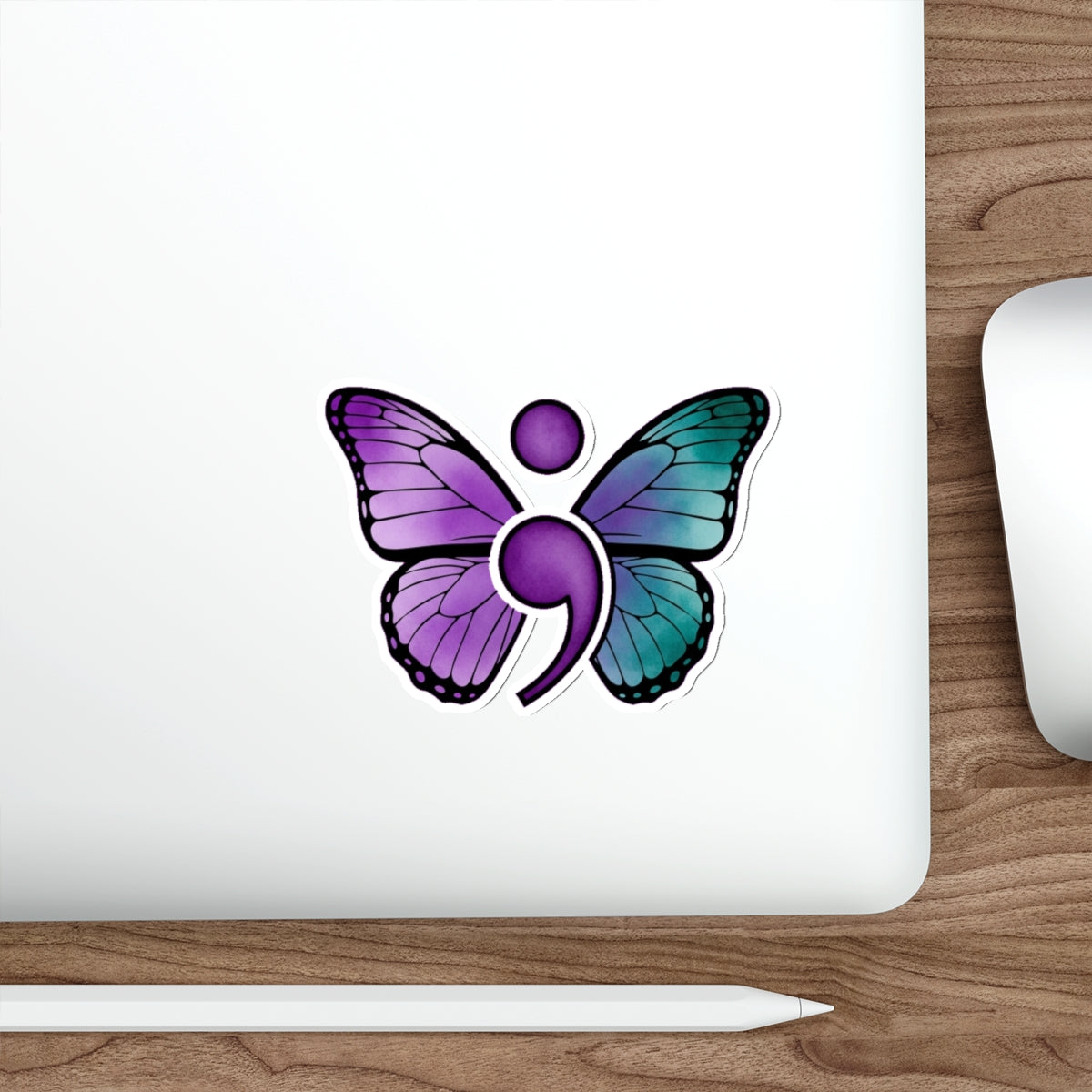 Semicolon Butterfly Mental Health Sticker | Suicide Prevention Awareness Decal