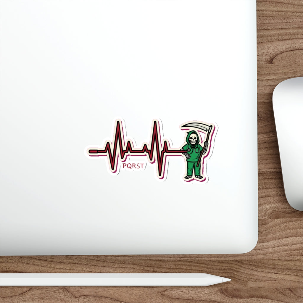 Cardiac Nurse Dark Humor EKG Die-Cut Sticker | ICU Nurse Gift