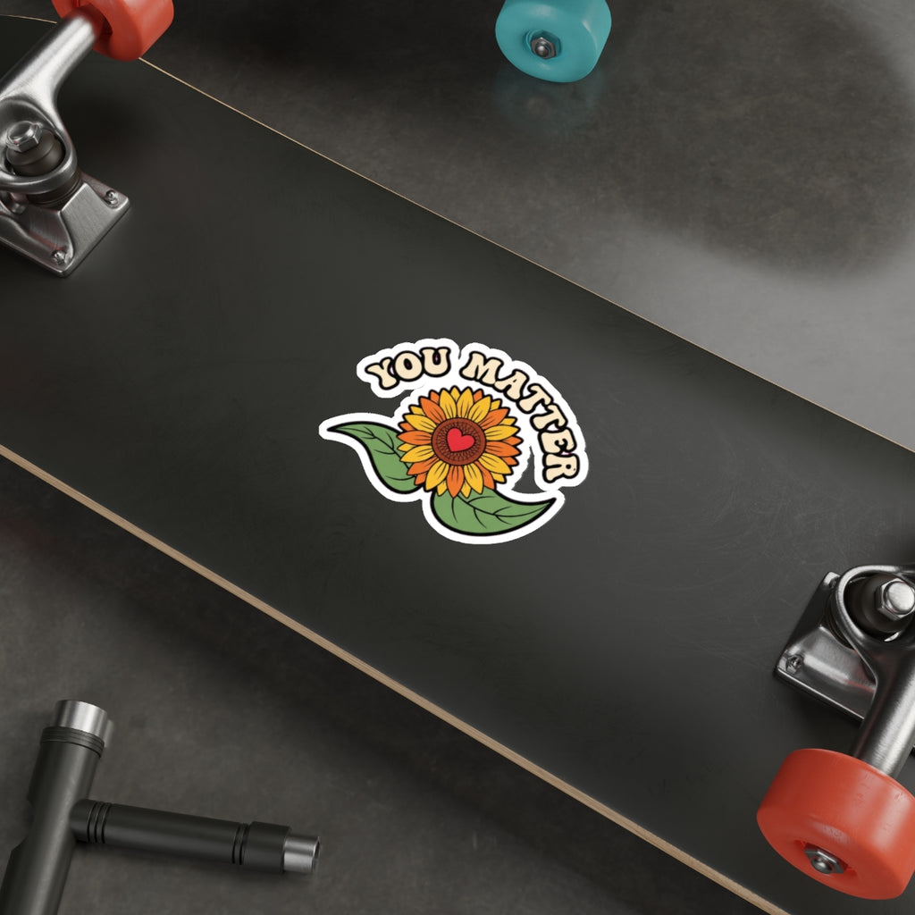 Mental Health Awareness Sticker | Retro Sunflower You Matter Decal