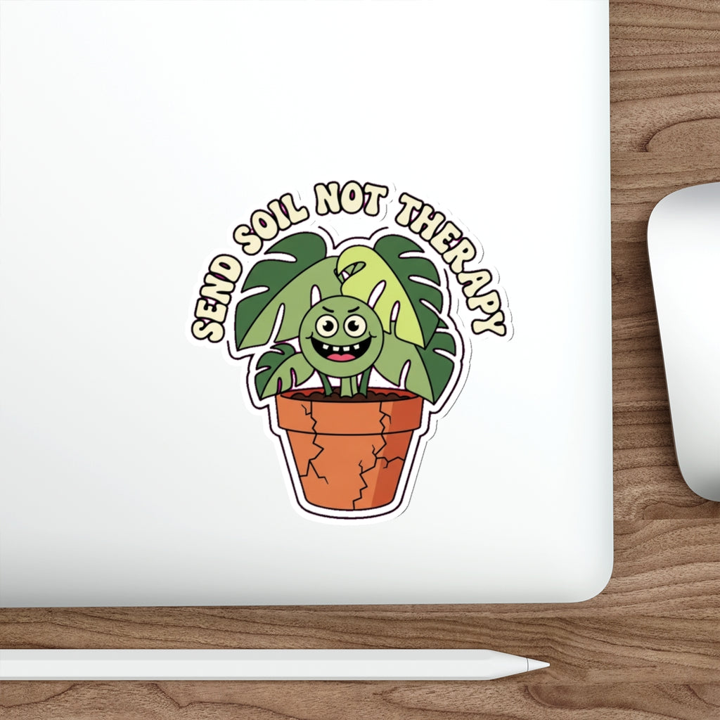 Funny Plant Mom Sticker | Dark Humor Monstera Die-Cut | Plant Lover Gift