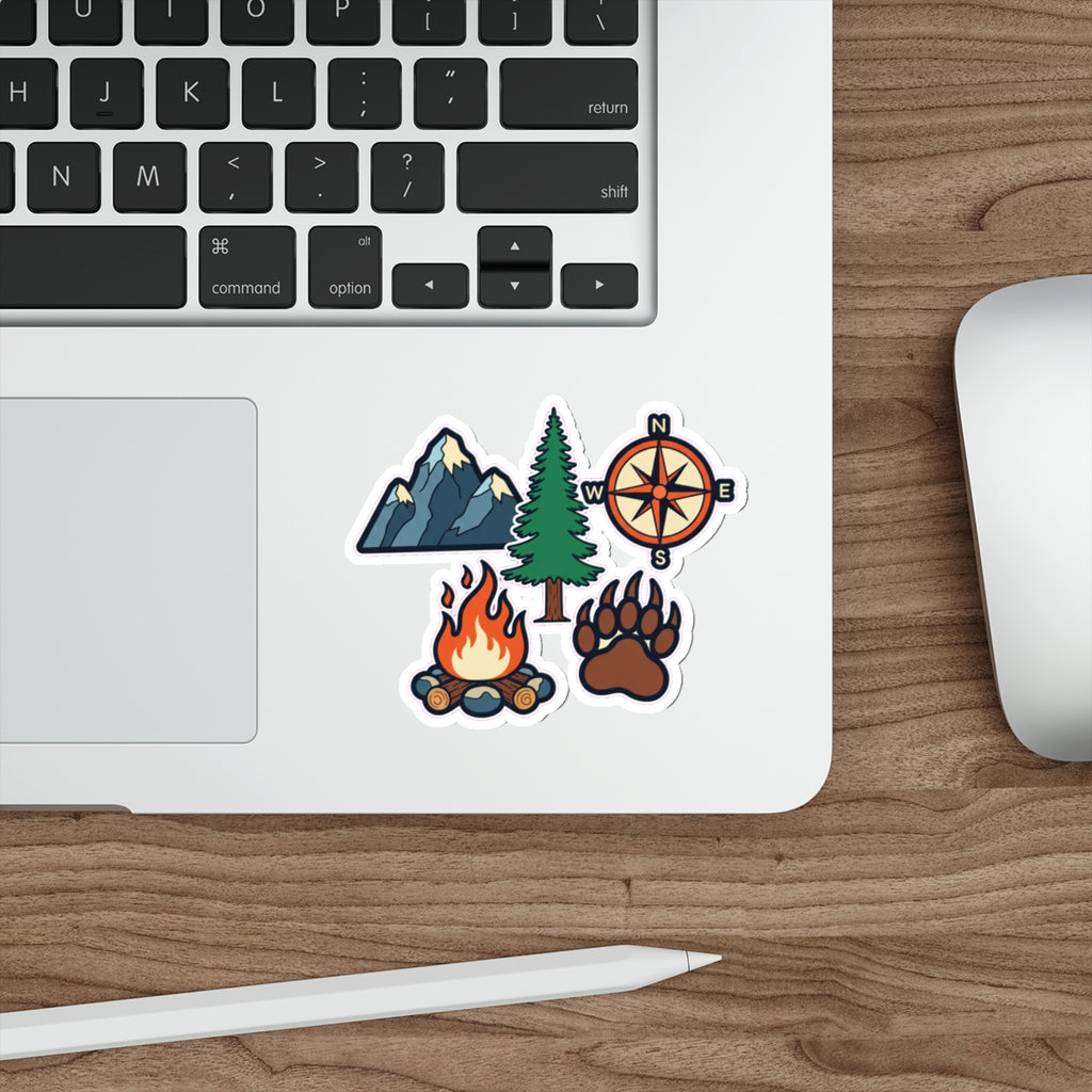 Outdoor Adventure Hiking Sticker Pack | Waterproof Mountain Decals for Water Bottles