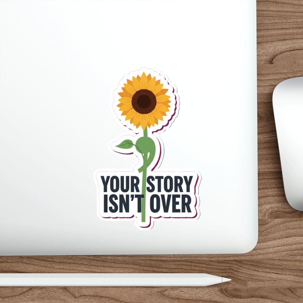 Semicolon Sunflower Mental Health Awareness Die-Cut Sticker | Suicide Prevention