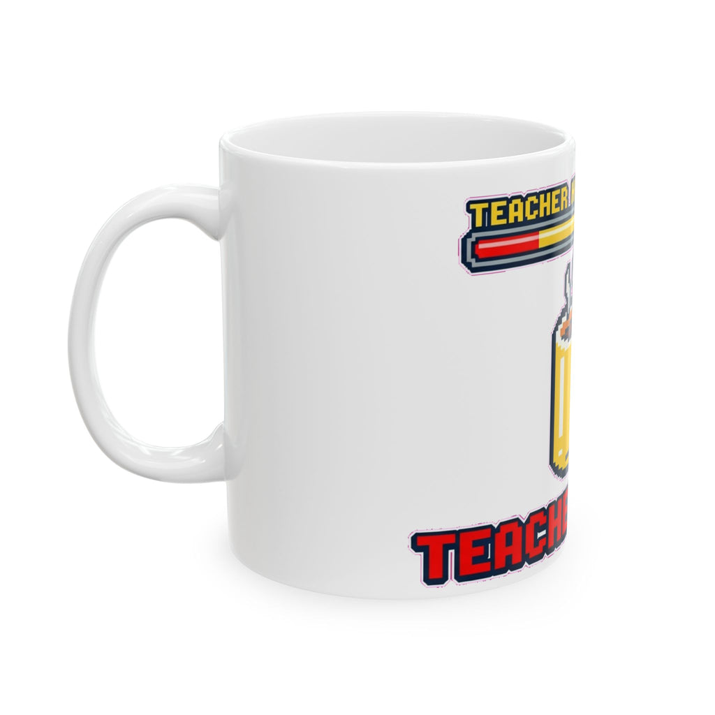 Sarcastic Gamer Teacher Mug | Funny Pixel Art Coffee Cup for Gaming Educators