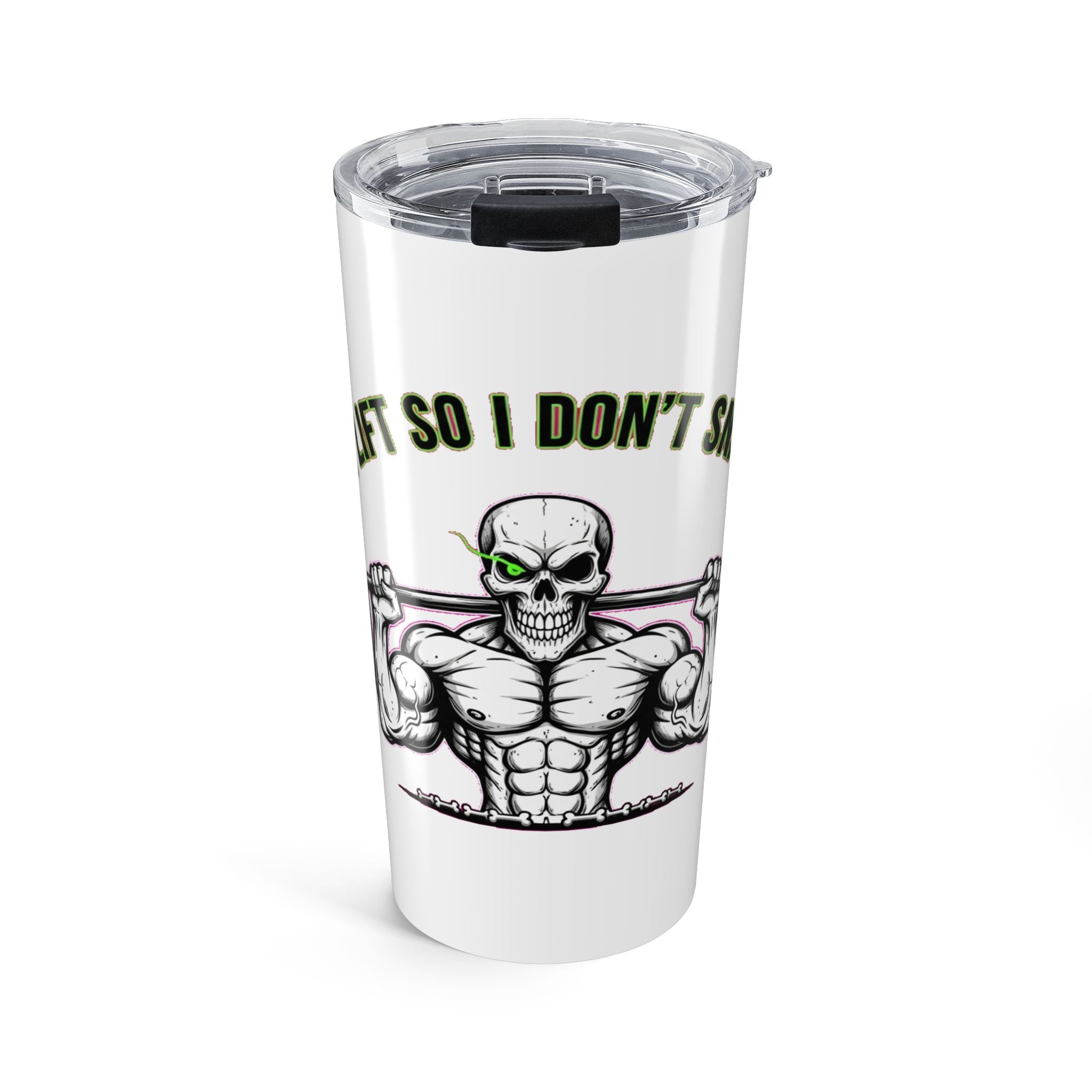 Gym Rat Skull Tumbler | Funny Fitness Gift | Weightlifter Water Bottle