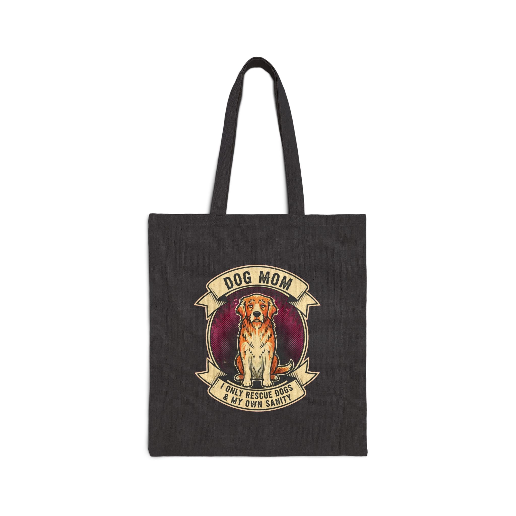 Funny Dog Mom Tote Bag | Vintage Golden Retriever Deadpan Humor Tote