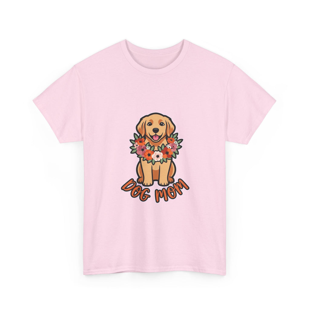Dog Mom T-Shirt | Golden Retriever Floral Wreath Unisex Tee